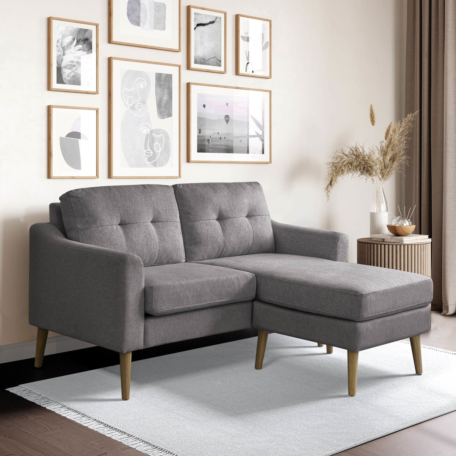 Serta Iona Loveseat And Ottoman Set, 34-1/3inH x 56-1/8inW x 30-1/2inD, Charcoal - Image 3