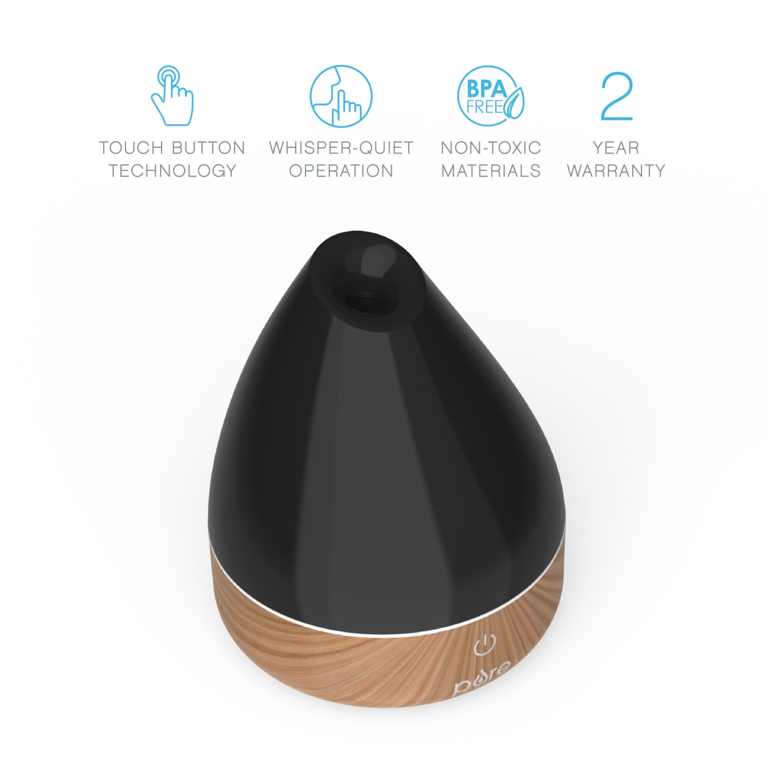 Pure Enrichment PureSpa Natural Aromatherapy Oil Diffuser, 200 mL, Black - Image 3