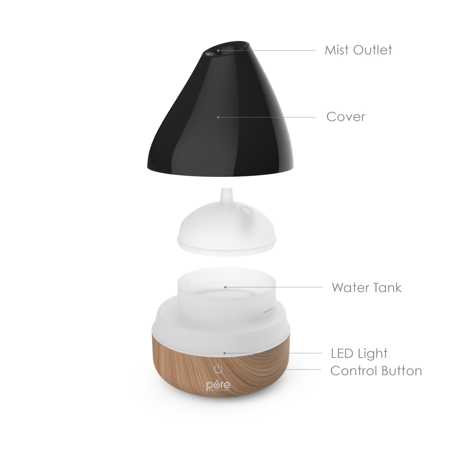 Pure Enrichment PureSpa Natural Aromatherapy Oil Diffuser, 200 mL, Black - Image 5