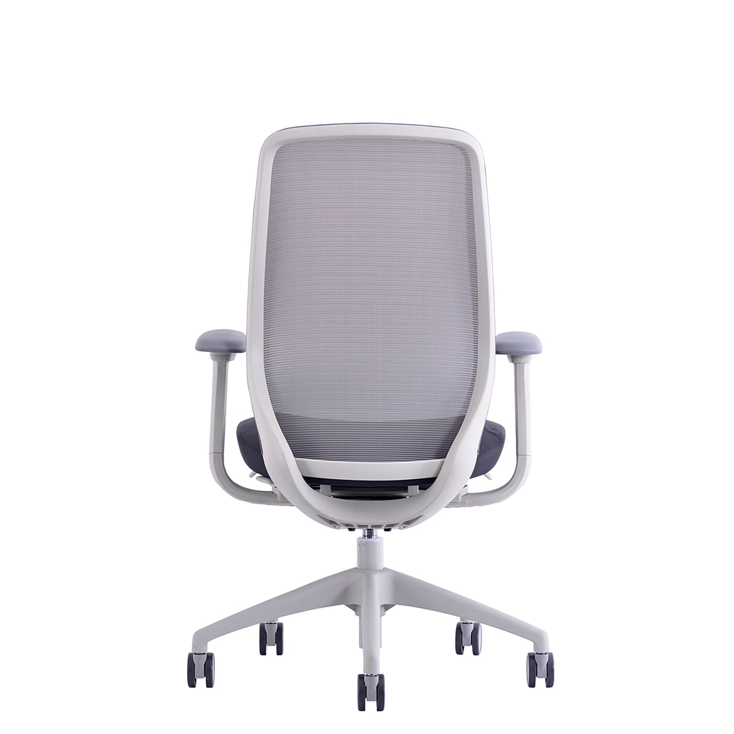 WorkPro 6000 Series Multifunction Ergonomic Mesh/Fabric High-Back Executive Chair, White Frame/Dark Gray Seat, BIFMA Compliant - Image 3