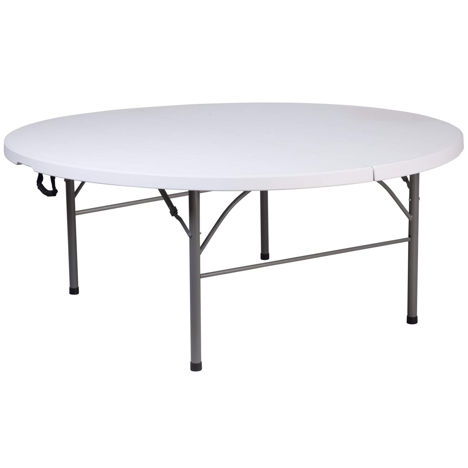Flash Furniture Round Bi-Fold Plastic Banquet And Event Folding Table With Carrying Handle, 29inH x 70-3/4inW x 70-3/4inD, Granite White/Gray - Image 3