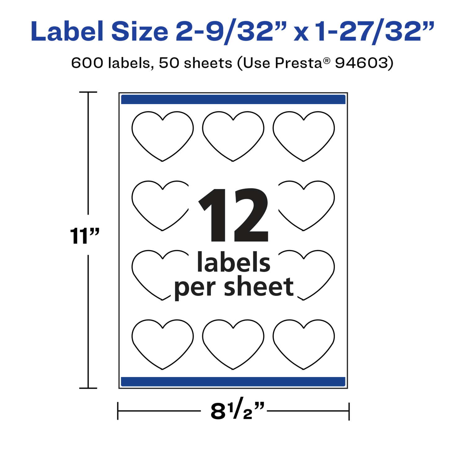 Avery Glossy Permanent Labels With Sure Feed, 94603-WGP50, Heart, 2-9/32in x 1-27/32in, White, Pack Of 600 - Image 6