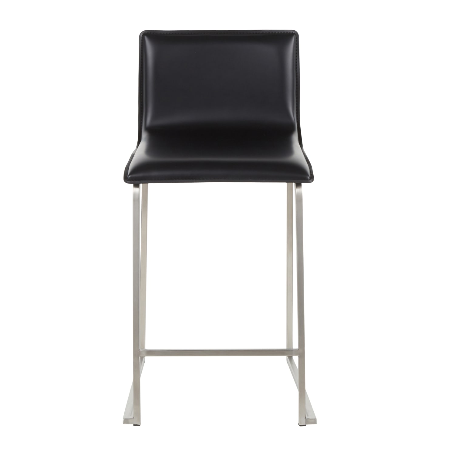 LumiSource Mara Counter Stools, Black/Stainless Steel, Set Of 2 Stools - Image 3