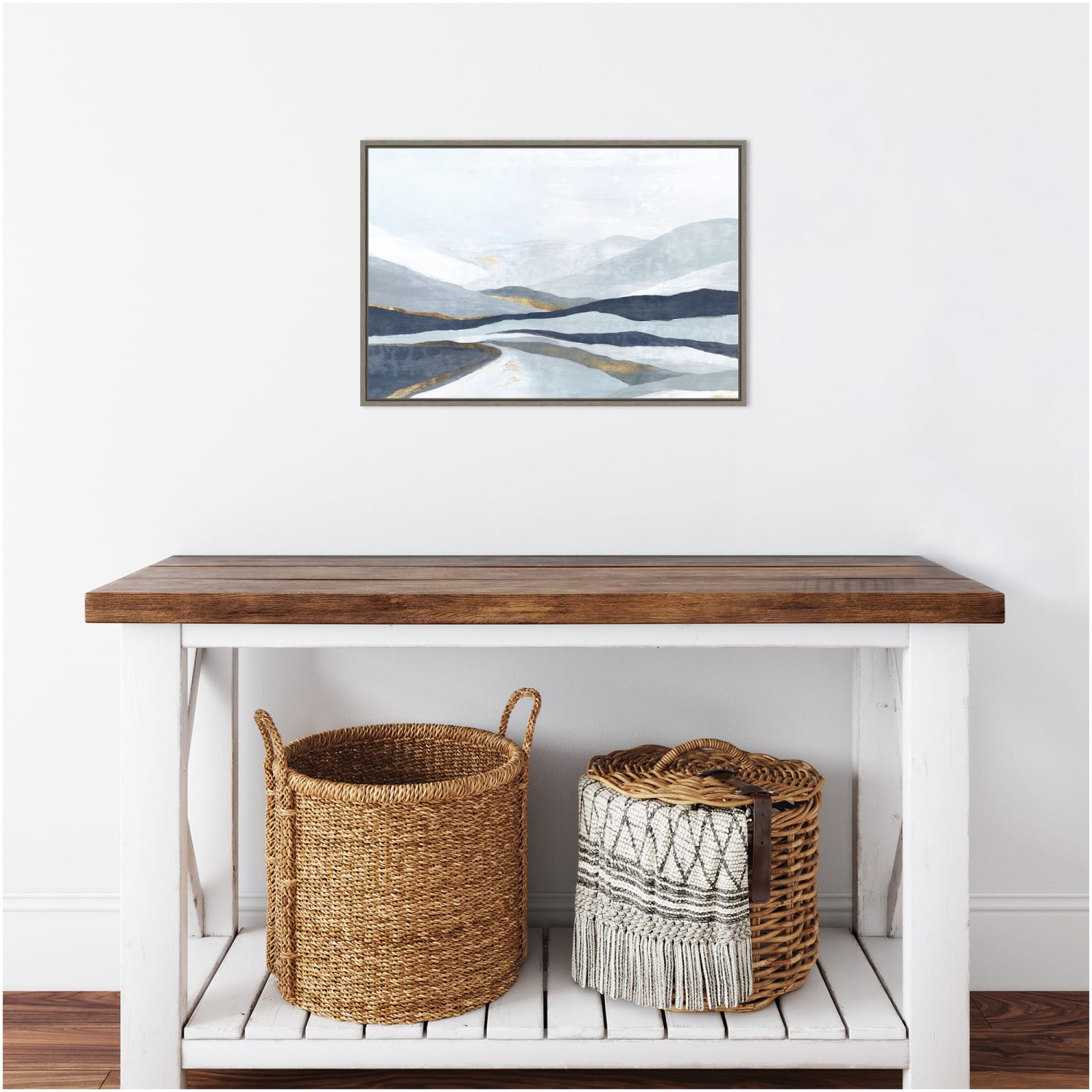 Amanti Art Far Away Land I Mountains by Eva Watts Framed Canvas Wall Art Print, 16inH x 23inW, Greywash - Image 6