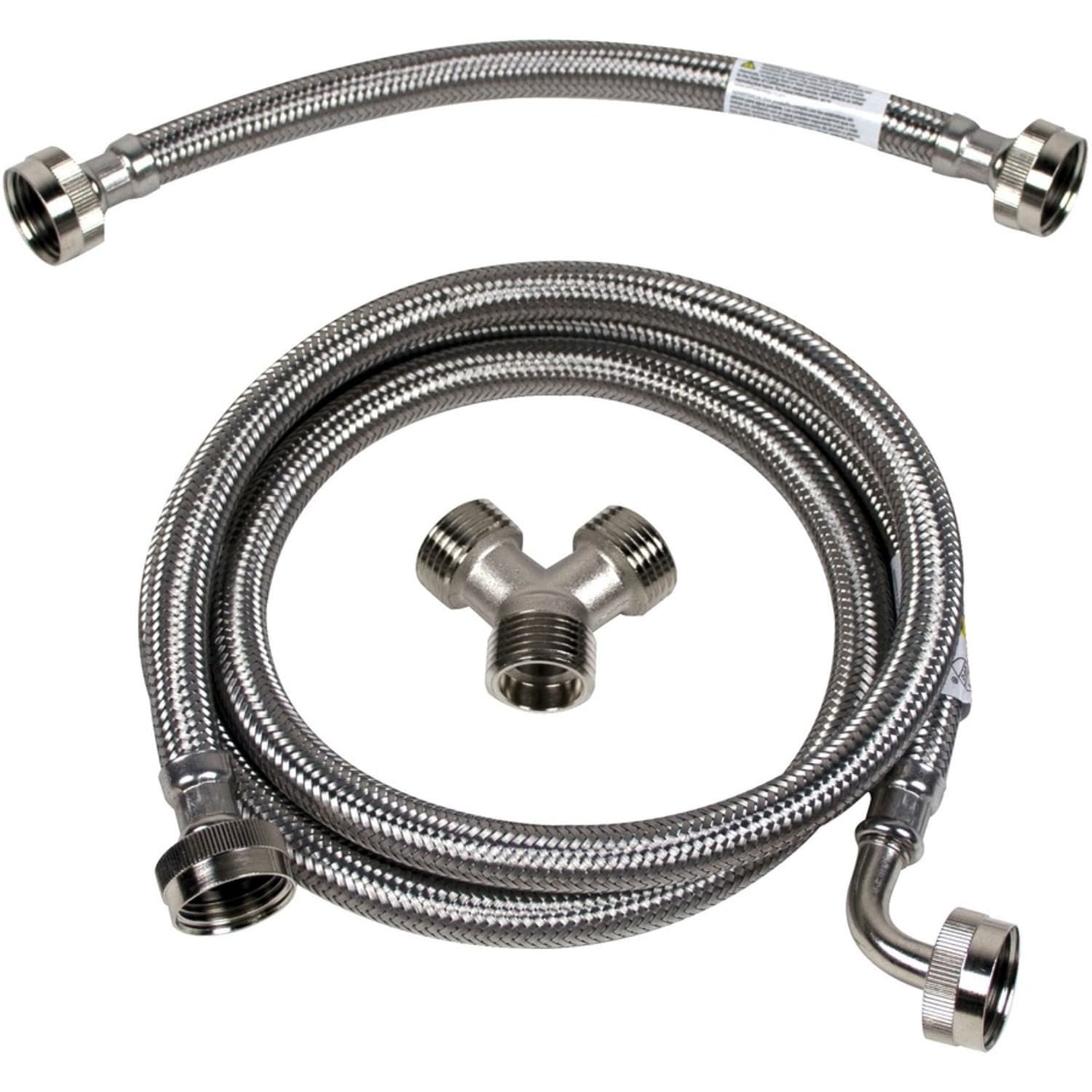 Certified Appliance Accessories Braided Stainless Steel Steam Dryer Installation Kit with Elbow, 5ft - Stainless Steel, PVC, Polyester, Vinyl - Silver, Clear - Image 5