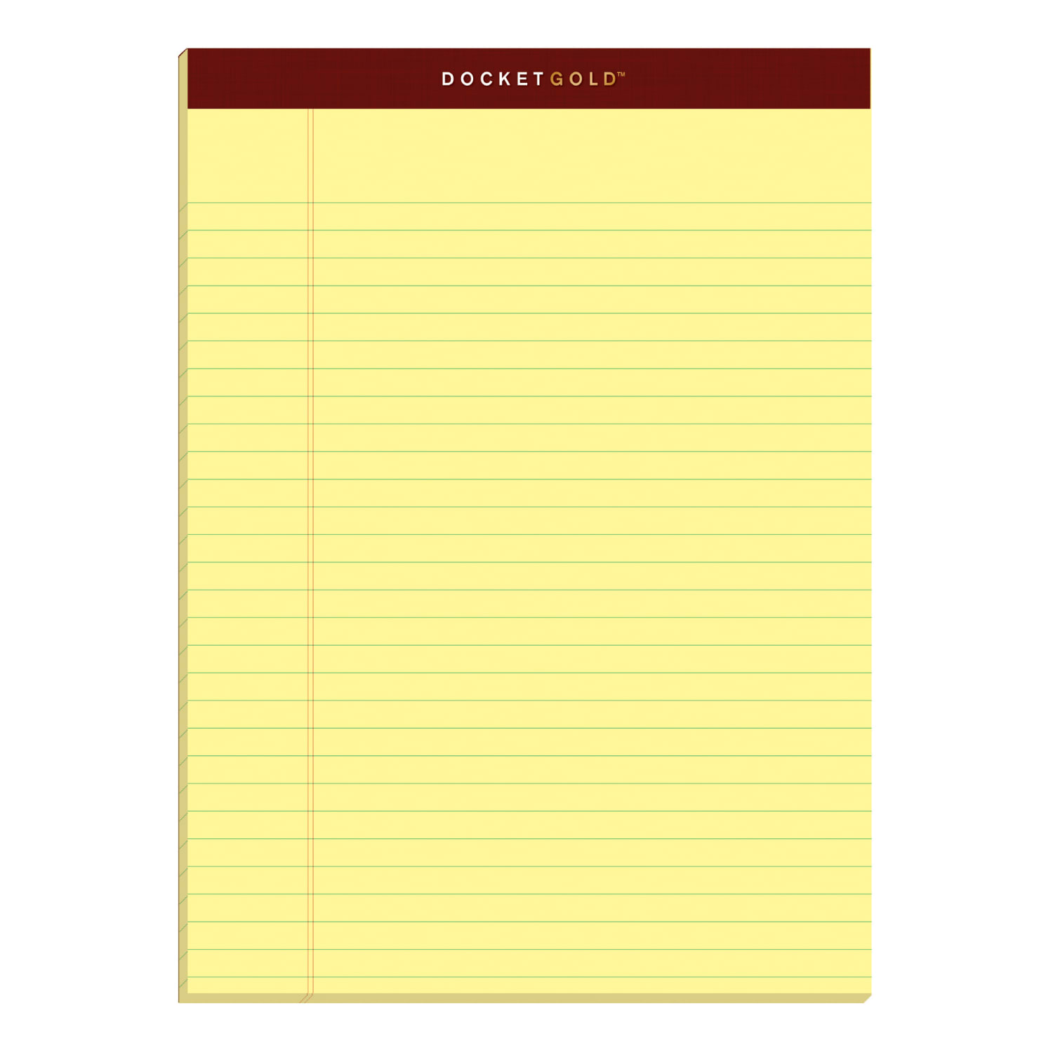 TOPS Docket Gold Premium Writing Pads, 8 1/2in x 11 3/4in, Legal Ruled, 50 Sheets, Canary, Pack Of 12 Pads - Image 4