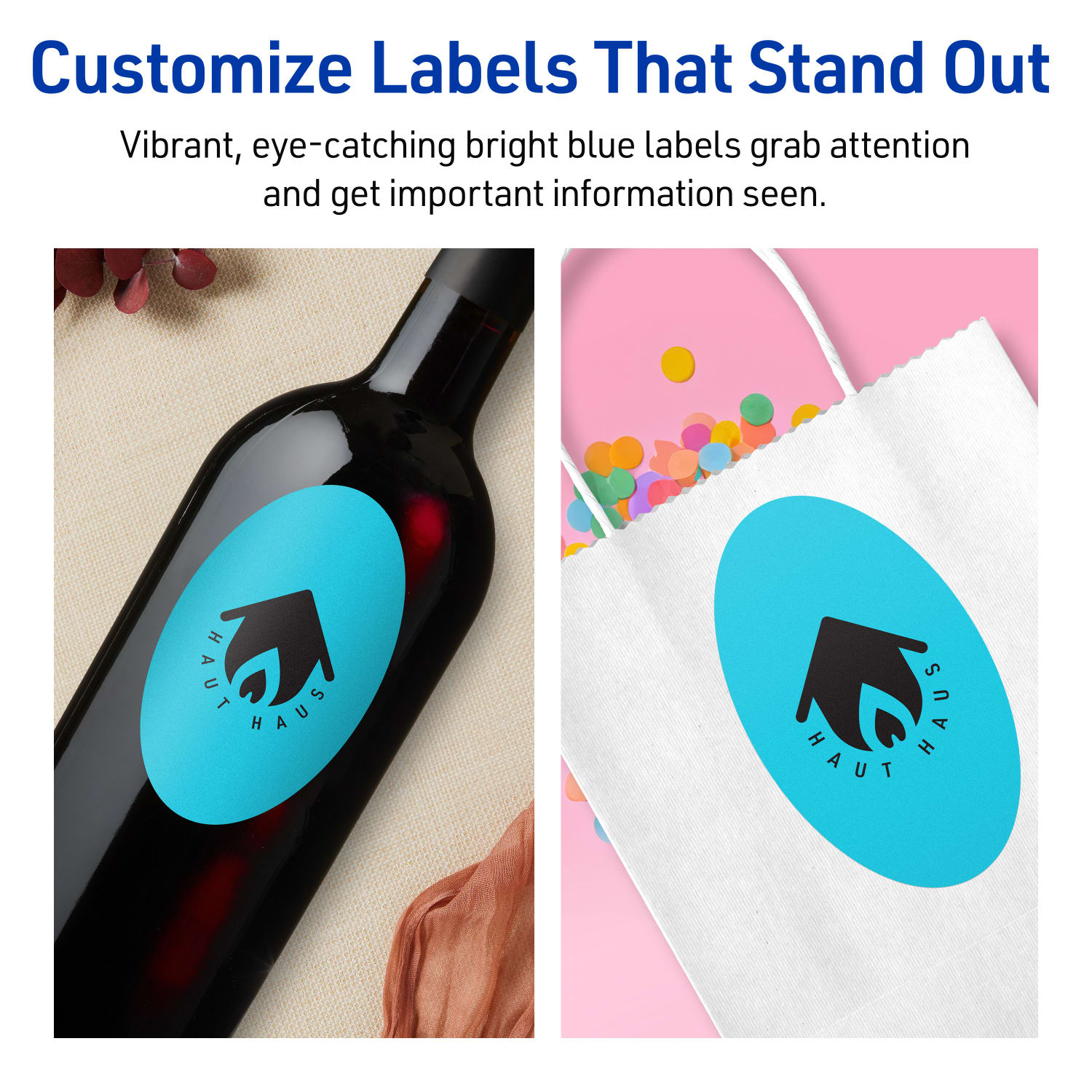 Avery Print-To-The-Edge Labels With Sure Feed Technology, 94057-BBP10, Oval, 4in x 6in, Matte Bright Blue, Pack of 20 - Image 4