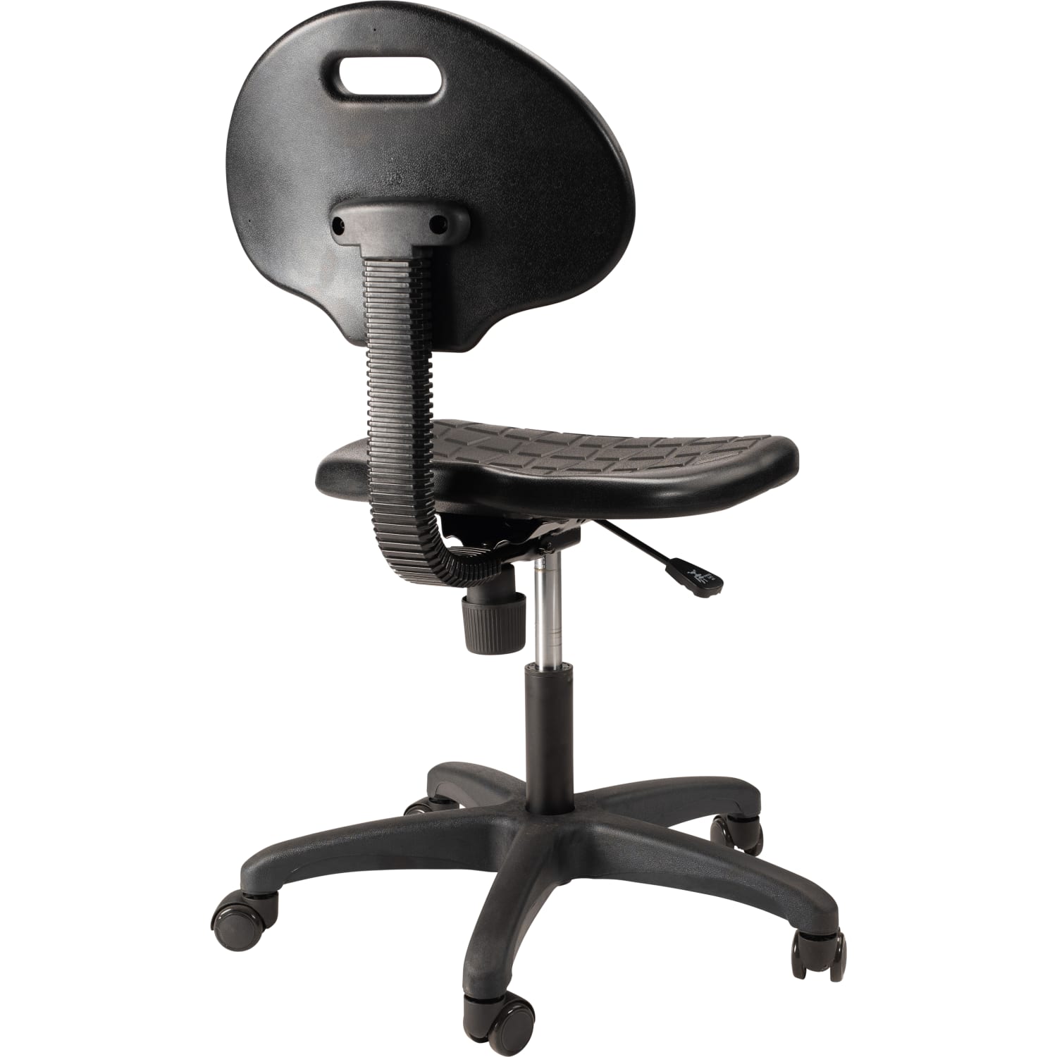 National Public Seating 6700 Series Kangaroo Polyurethane Task Chair 16in to 21in Seat Height Black PopularChairscom