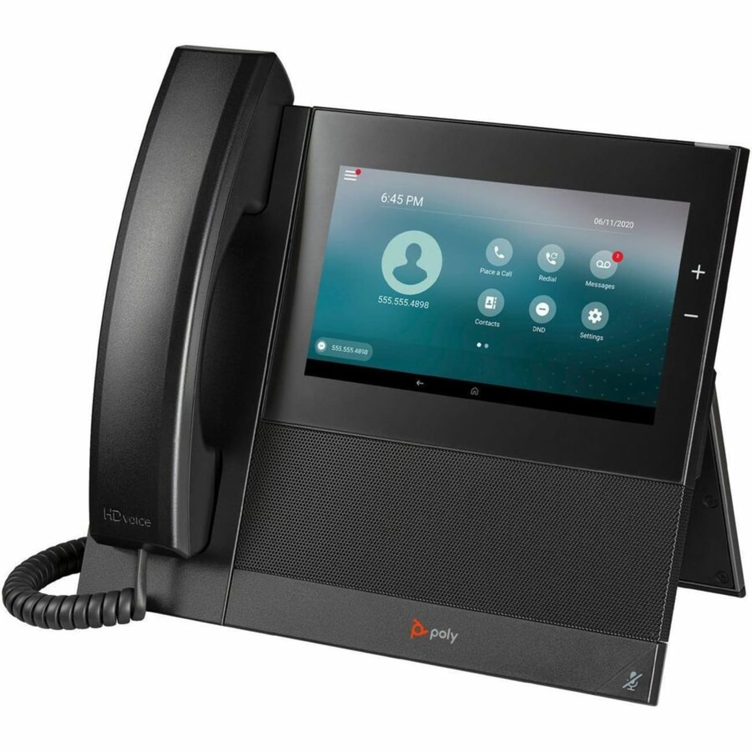 Poly CCX 600 IP Phone - Corded - Corded/Cordless - Bluetooth, Wi-Fi - Desktop - Black - VoIP - 2 x Network (RJ-45) - PoE Ports - Image 3