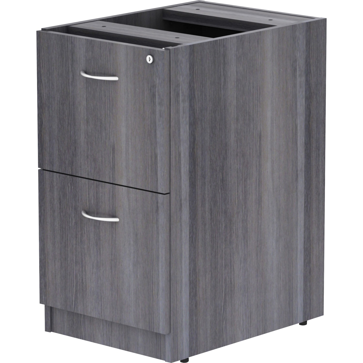 Lorell Essentials 22inD Vertical Pedestal File Cabinet With 2 File Drawers, Weathered Charcoal - Image 4
