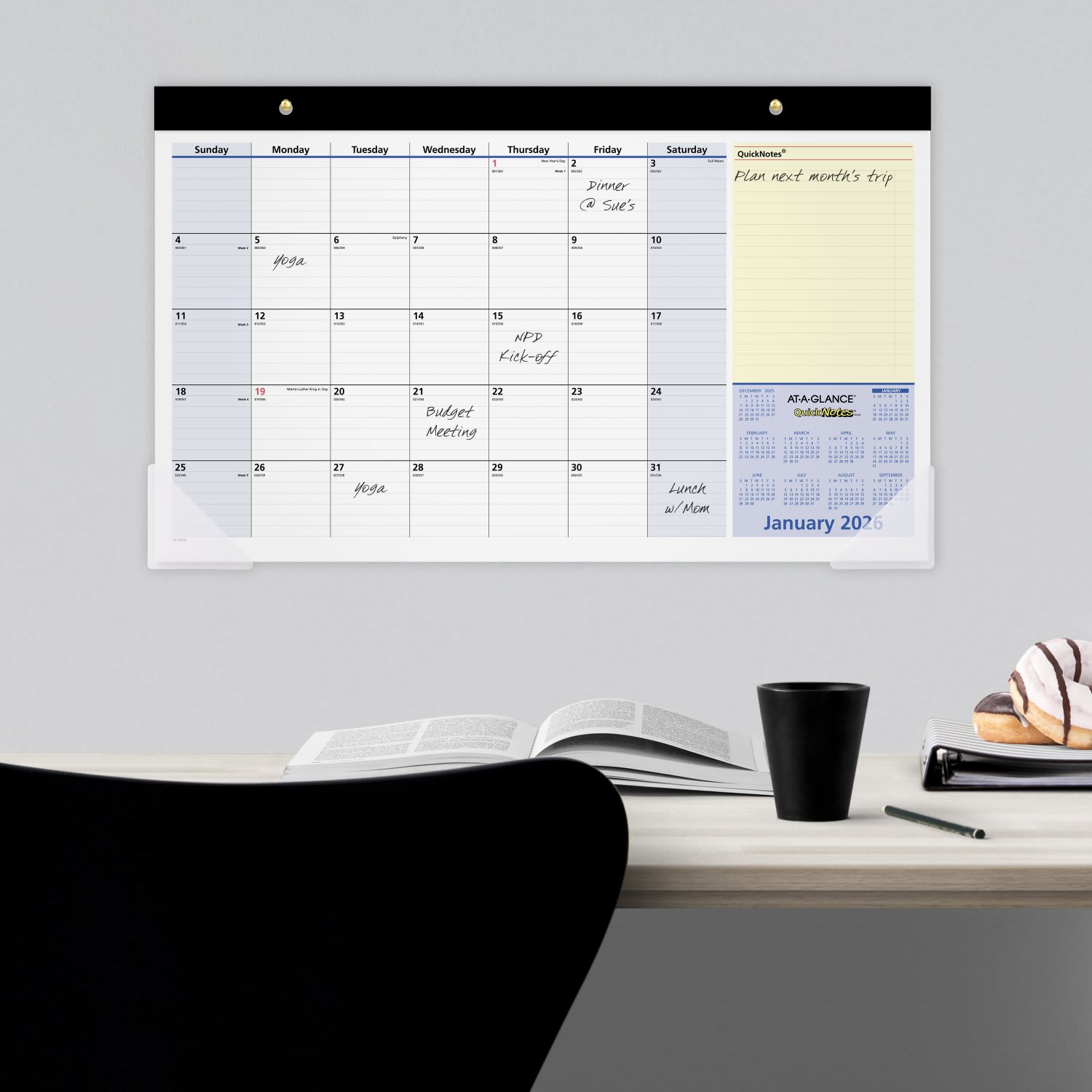 AT-A-GLANCE QuickNotes 2026 Monthly Desk Pad Calendar, Compact, 18in x 11in - Image 6