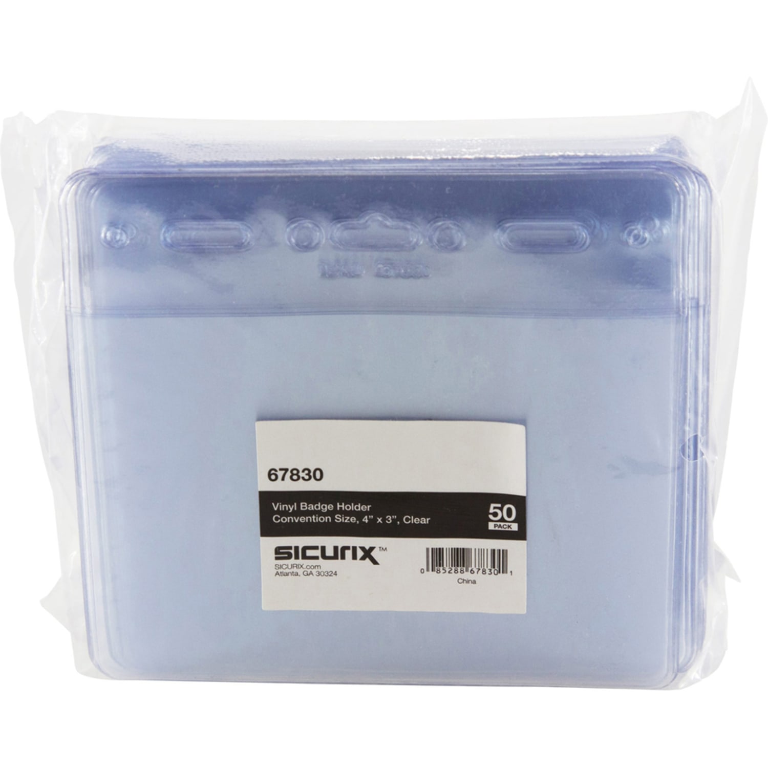 SICURIX ID Badge Holder - Horizontal - 4in x 3in x - Vinyl - 50 / Pack - Clear - Image 6