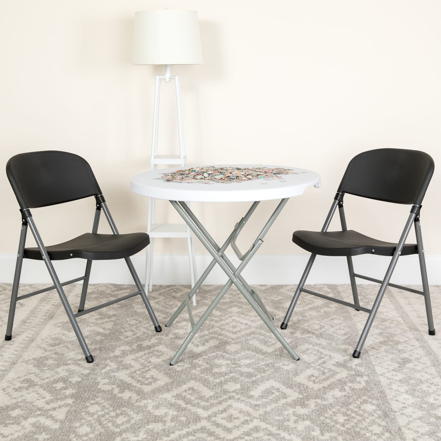 Flash Furniture HERCULES 330 lb Capacity Plastic Folding Chairs BlackCharcoal Set Of 2 Chairs PopularChairscom Flash Furniture HERCULES 330 lb Capacity Plastic Folding Chairs BlackCharcoal Set Of 2 Chairs PopularChairscom