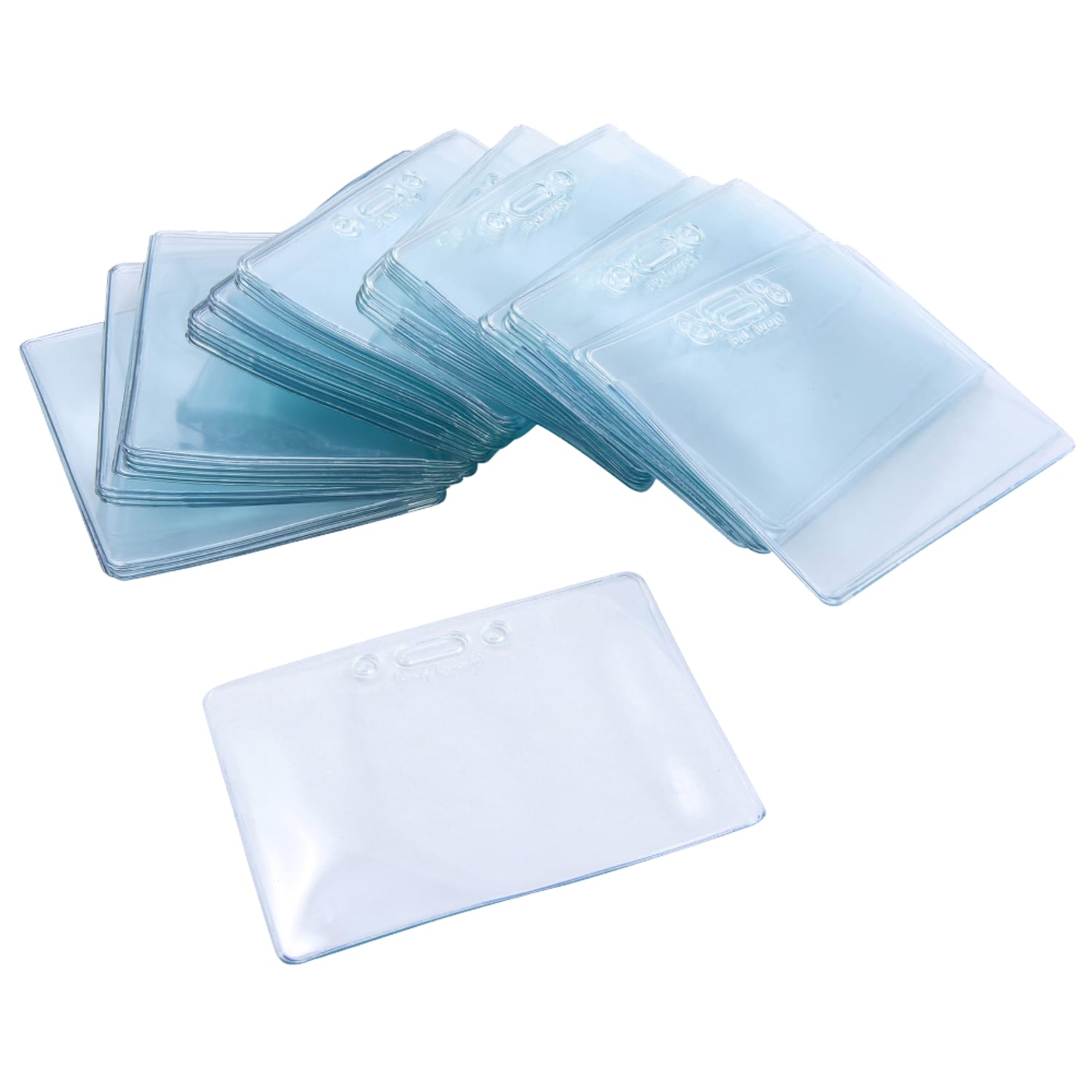 Baumgartens Badge Holders With Clips, 3in x 4in, Clear