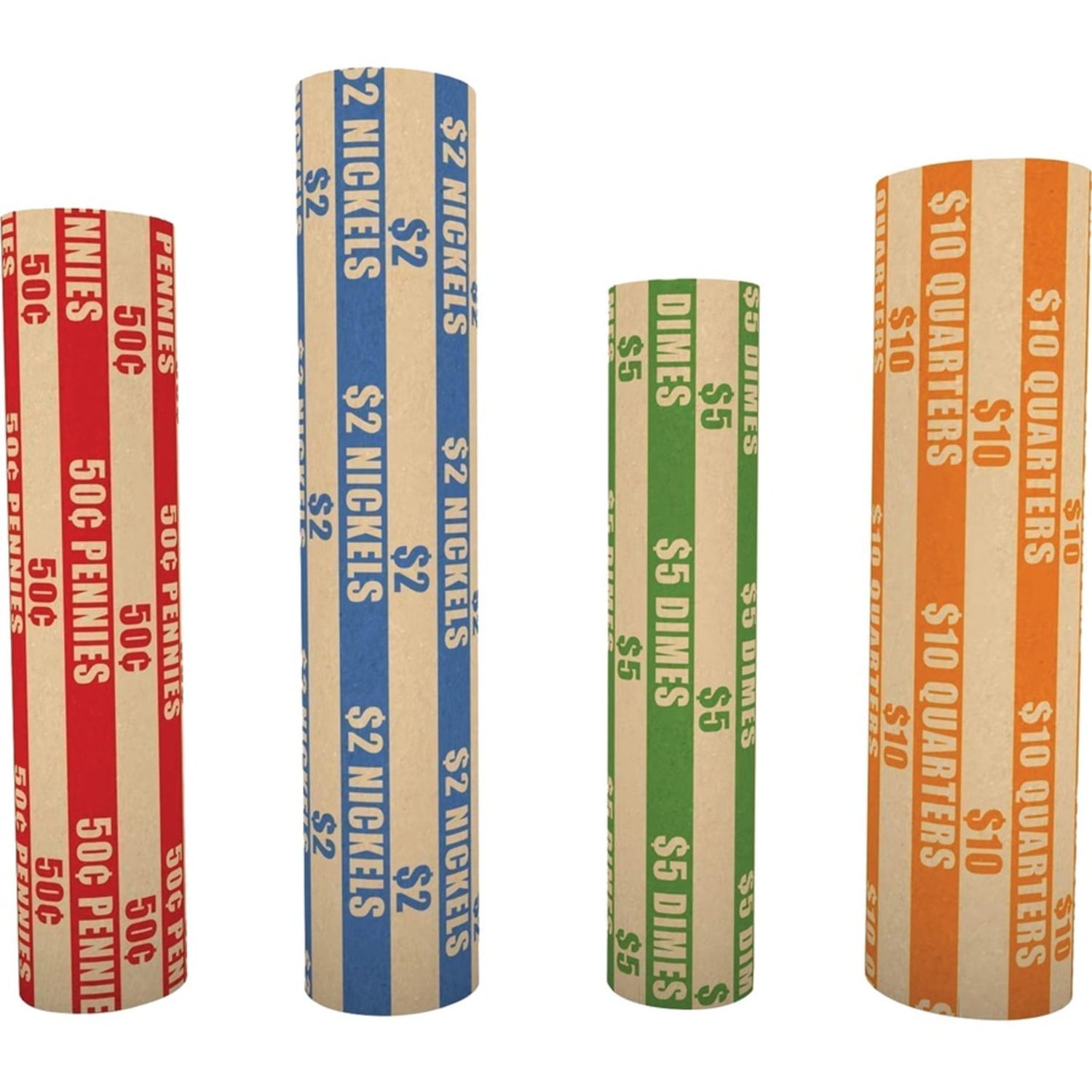 Nadex Coins Coin Wrappers Flat Striped - 5in Width x 8in Length - Durable - Kraft Paper - Multi - Image 4