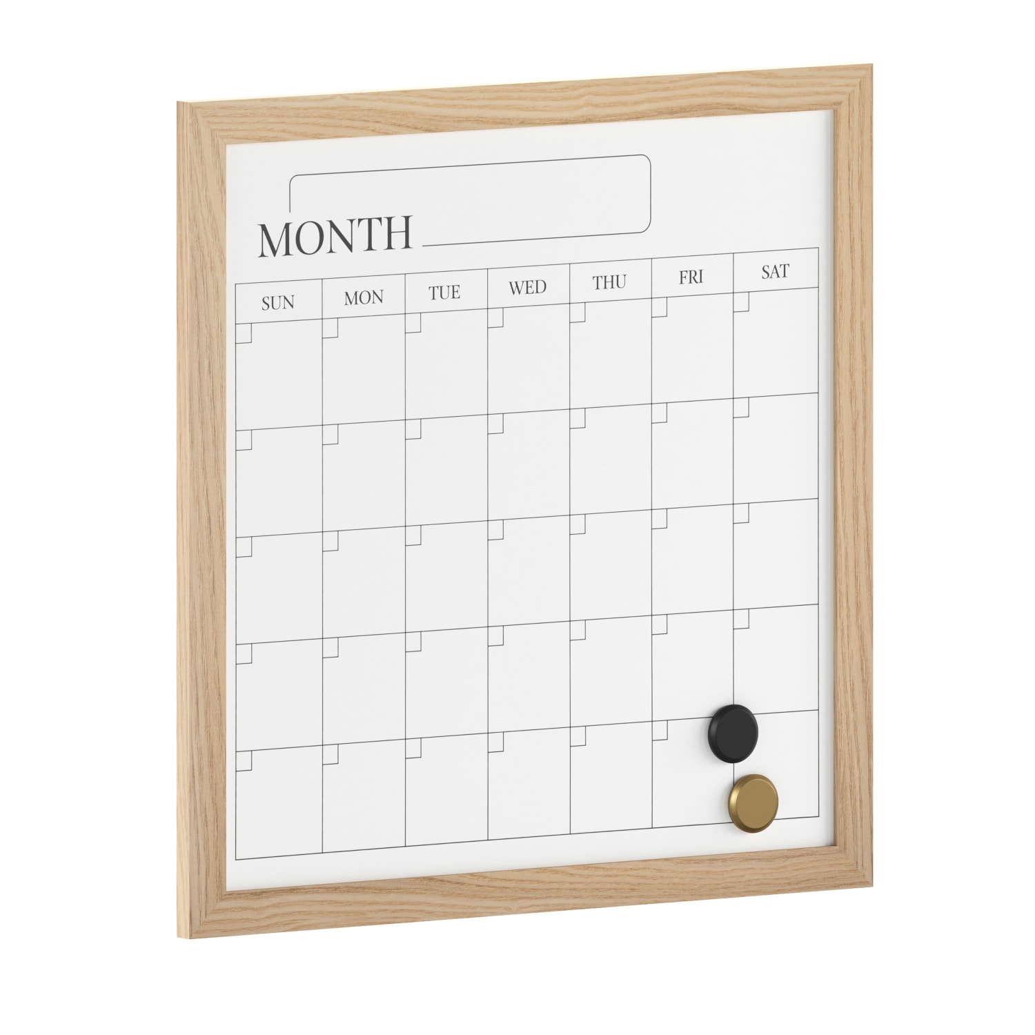 Martha Stewart Everette Magnetic Monthly Calendar Dry-Erase Board, 18in x 18in, Light Natural Wood Grain - Image 3