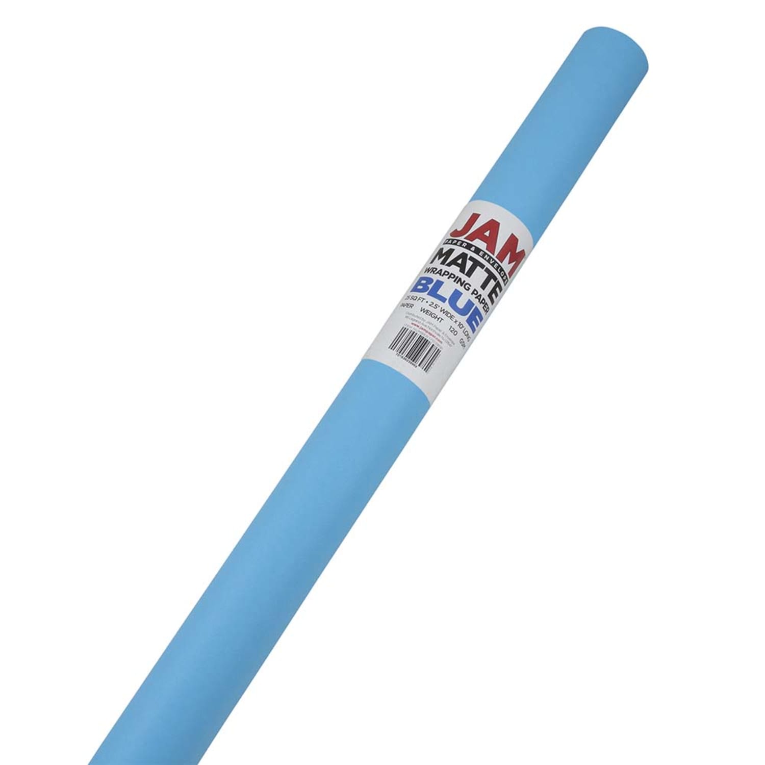 JAM Paper Wrapping Paper, Matte, 25 Sq Ft, Peacock Blue, 170128191OD