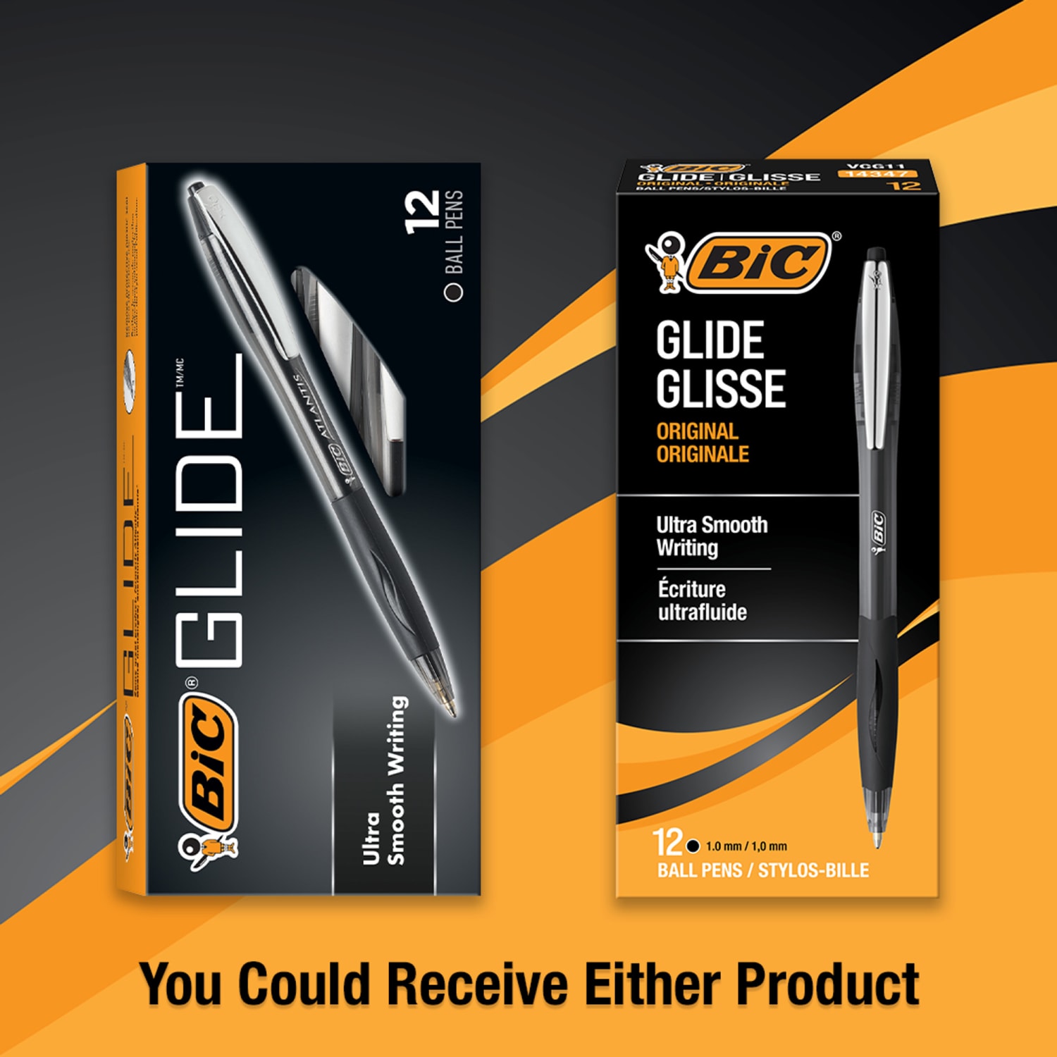 BIC Glide Retractable Ballpoint Pens, Medium Point, 1.0 mm, Clear Barrel, Black Ink, Pack Of 12 - Image 4