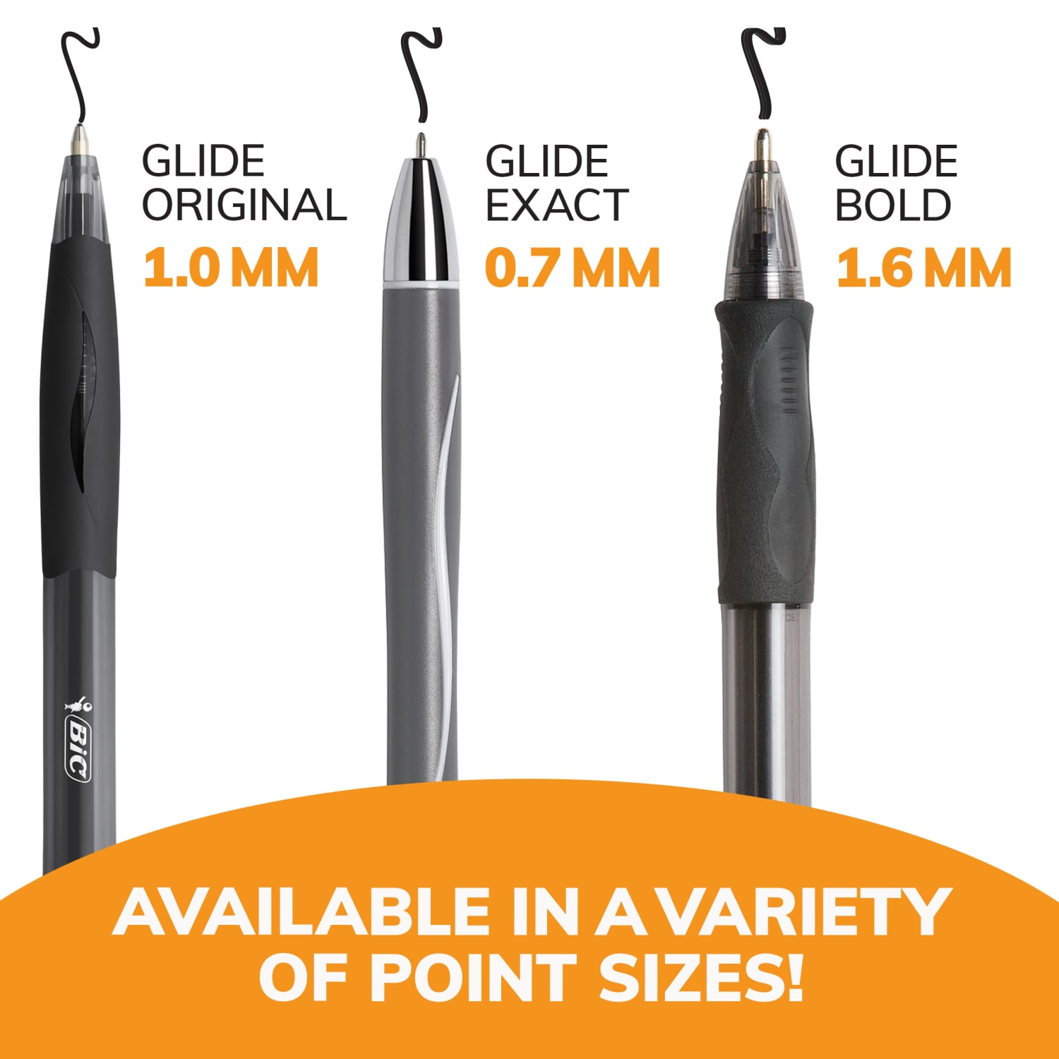 BIC Glide Retractable Ballpoint Pens, Medium Point, 1.0 mm, Clear Barrel, Black Ink, Pack Of 12 - Image 6
