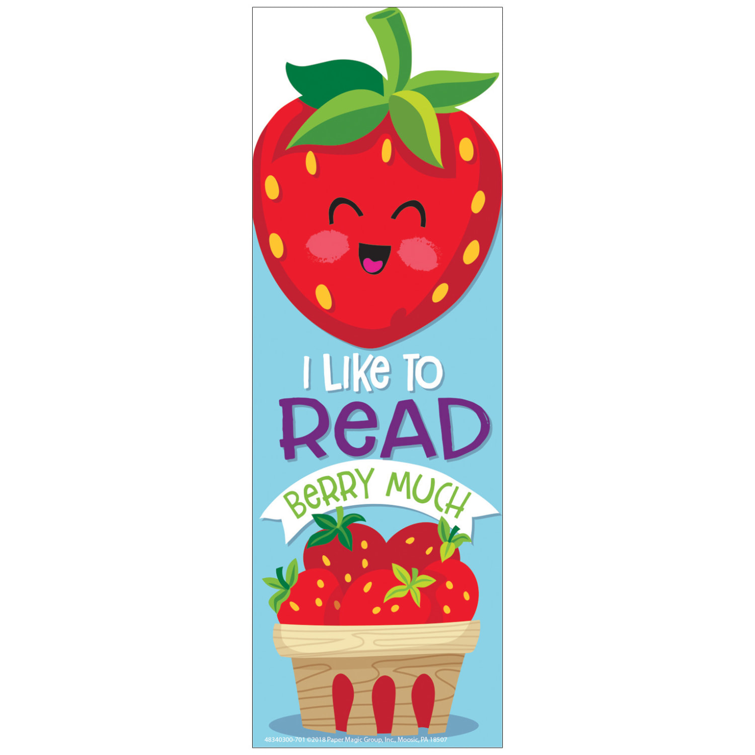 Eureka Bookmarks, 2in x 6in, Strawberry Scented, 24 Per Pack, Set Of 3 Packs - Image 3