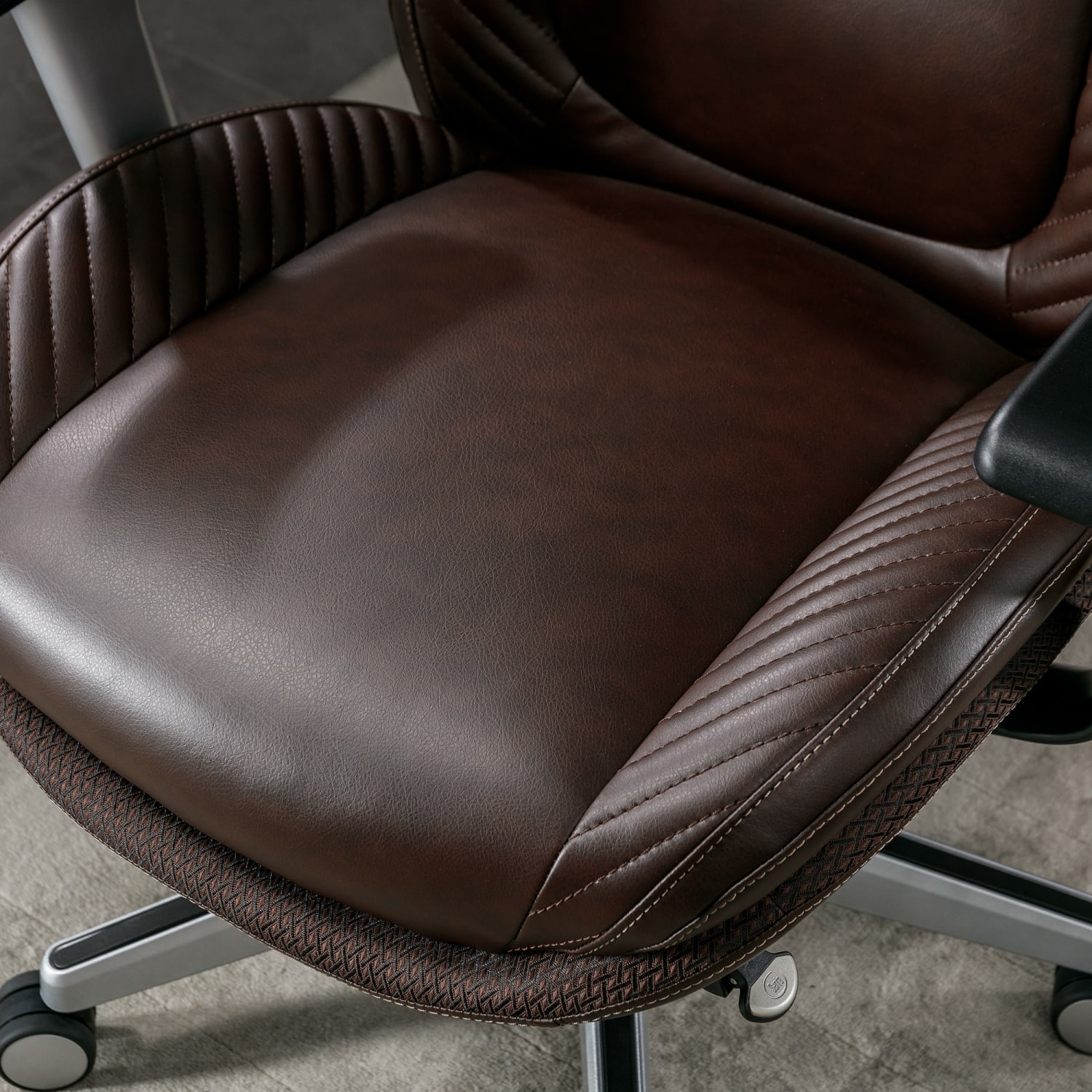 Serta iComfort i6000 Ergonomic Bonded Leather High-Back Manager Chair, Brown/Silver - Image 10