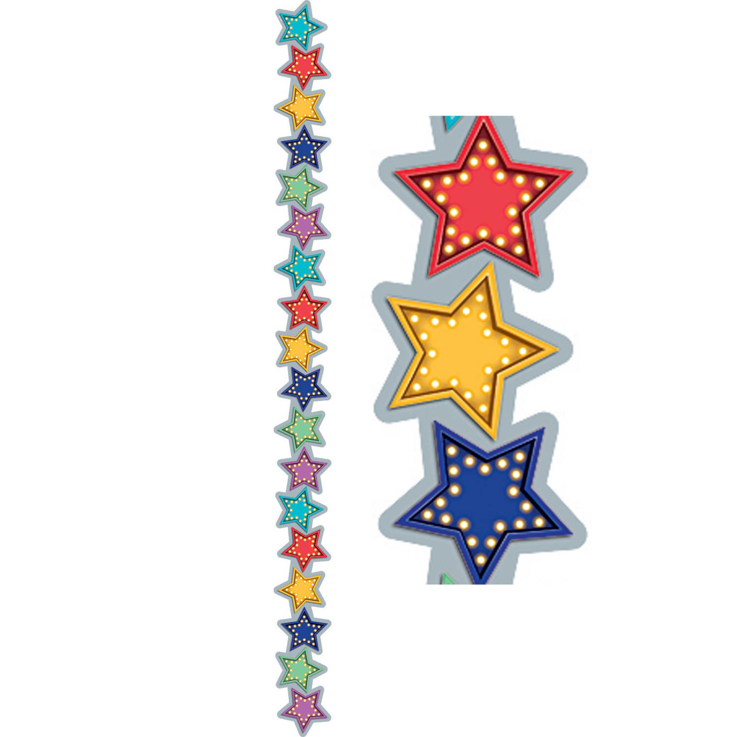 Teacher Created Resources Die-Cut Border Trim, Marquee Stars, 35ft Per Pack, Set Of 6 Packs - Image 4