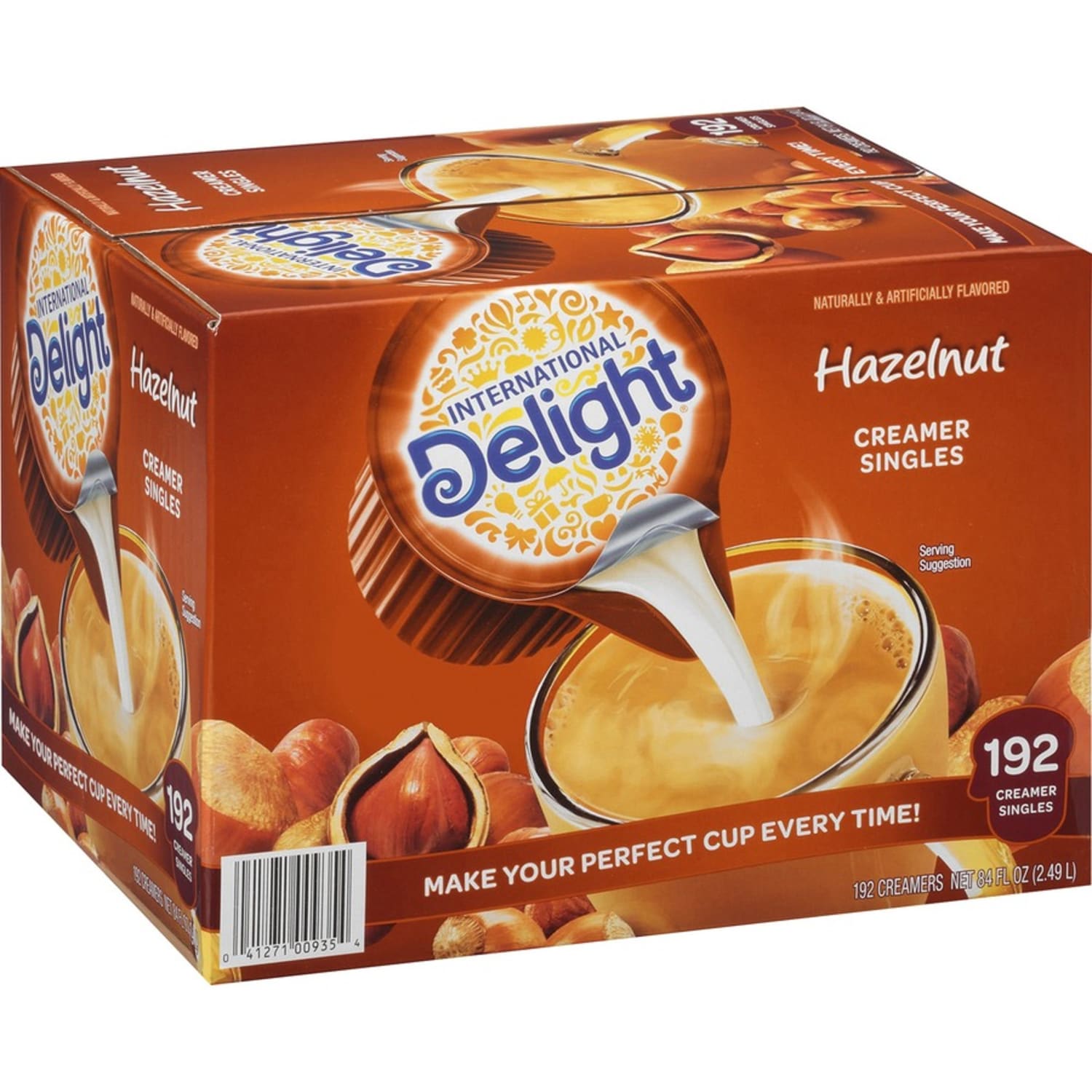 International Delight Hazelnut Liquid Creamer Singles - Hazelnut Flavor - 0.50 fl oz (15 mL) - 192/Carton - Image 3