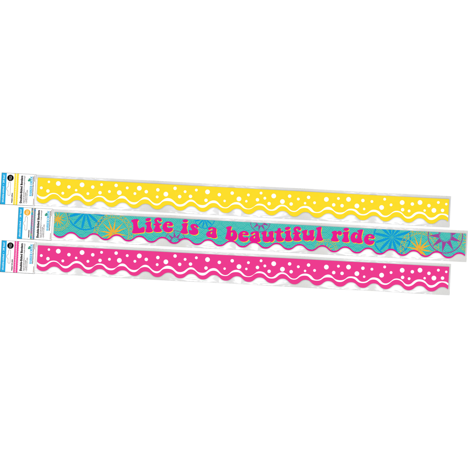 Barker Creek Double-Sided Scalloped Borders, 2-1/4in x 36in, Life Is Beautiful, 13 Strips Per Pack, Set Of 3 Packs - Image 6