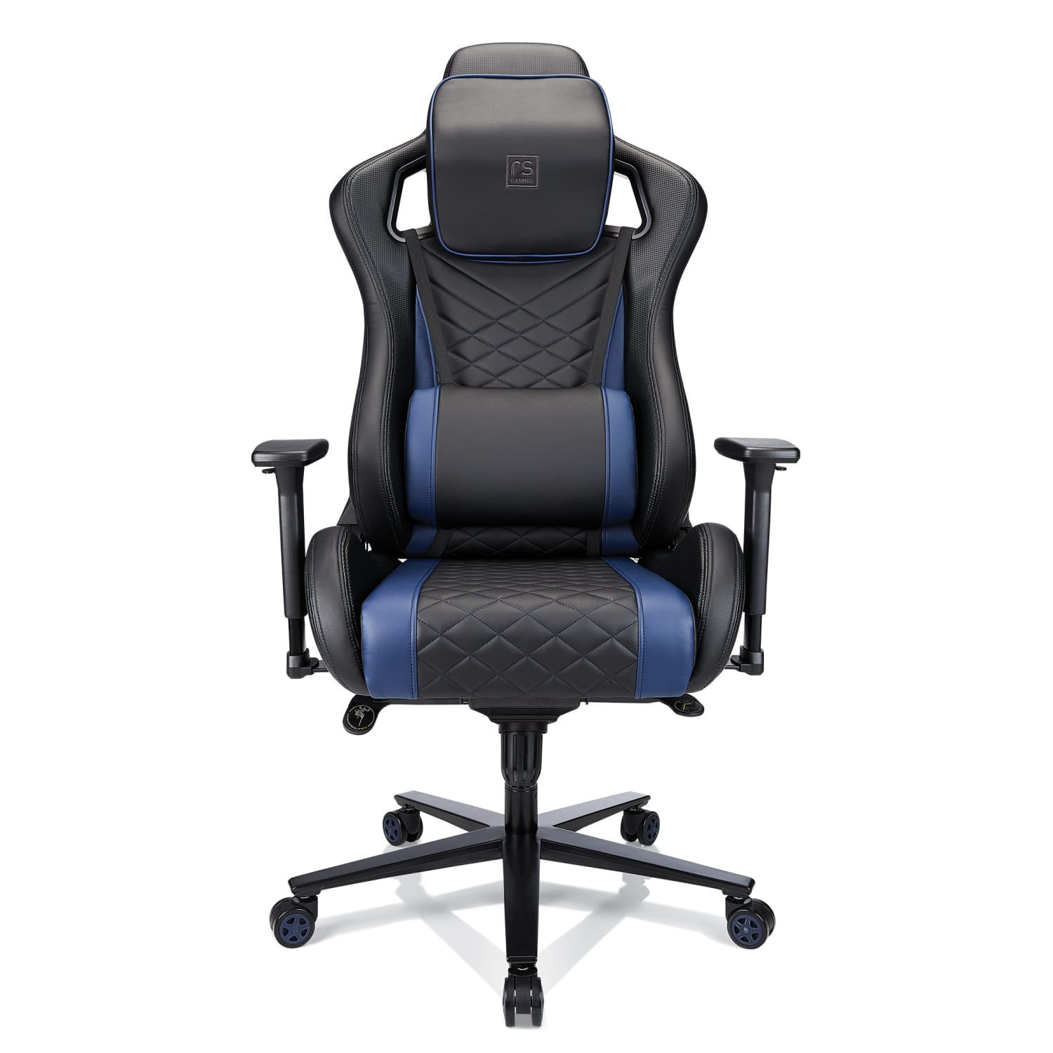 RS Gaming Davanti Vegan Leather High Back Gaming Office Chair BlackBlue BIFMA Compliant PopularChairscom