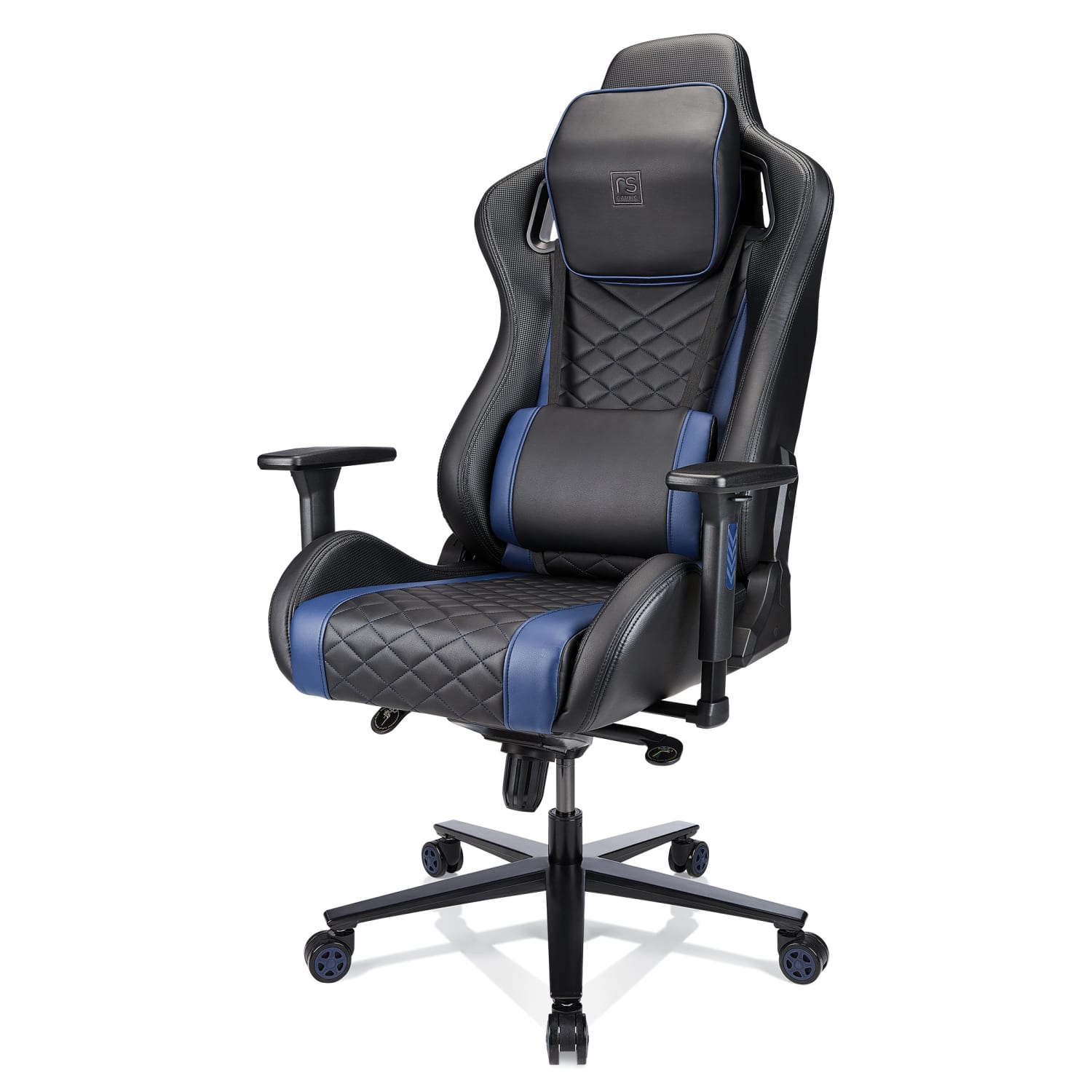RS Gaming Davanti Vegan Leather High Back Gaming Office Chair BlackBlue BIFMA Compliant PopularChairscom