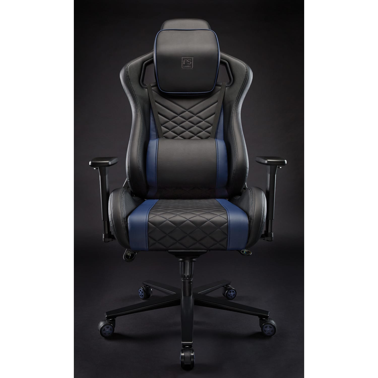 RS Gaming Davanti Vegan Leather High Back Gaming Office Chair BlackBlue BIFMA Compliant PopularChairscom