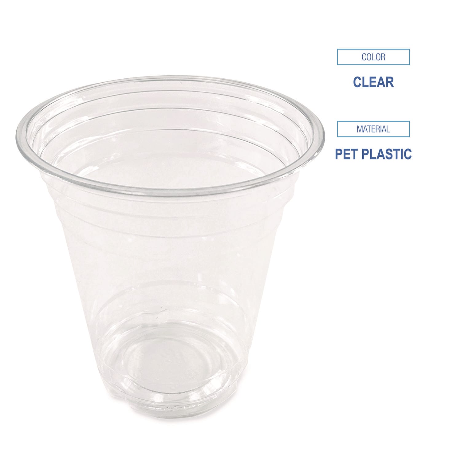 Boardwalk Plastic PET Cups, 12 Oz, Clear, Pack Of 50 Cups - Image 5