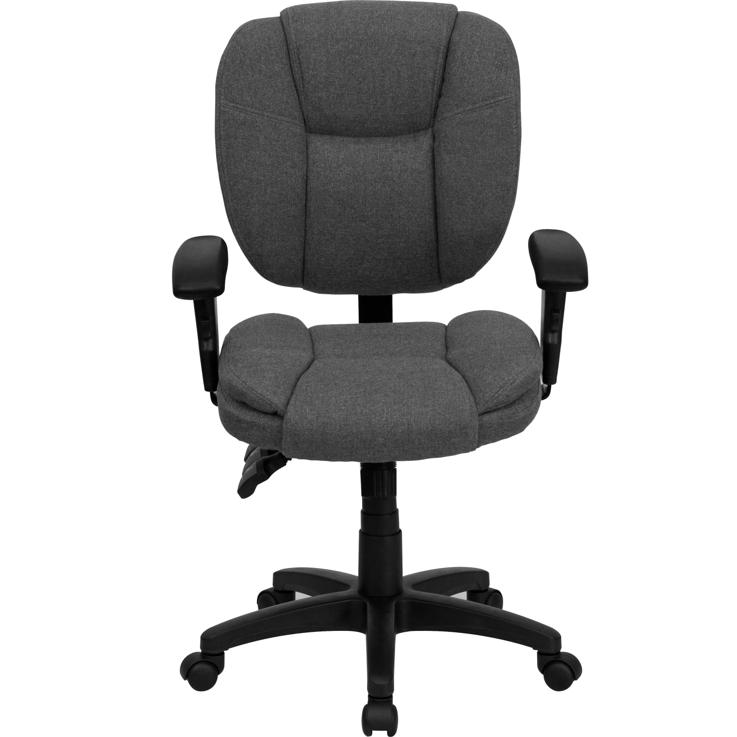 Flash Furniture Fabric Mid-Back Multifunction Ergonomic Swivel Task Chair With Adjustable Arms, Gray/Black - Image 7