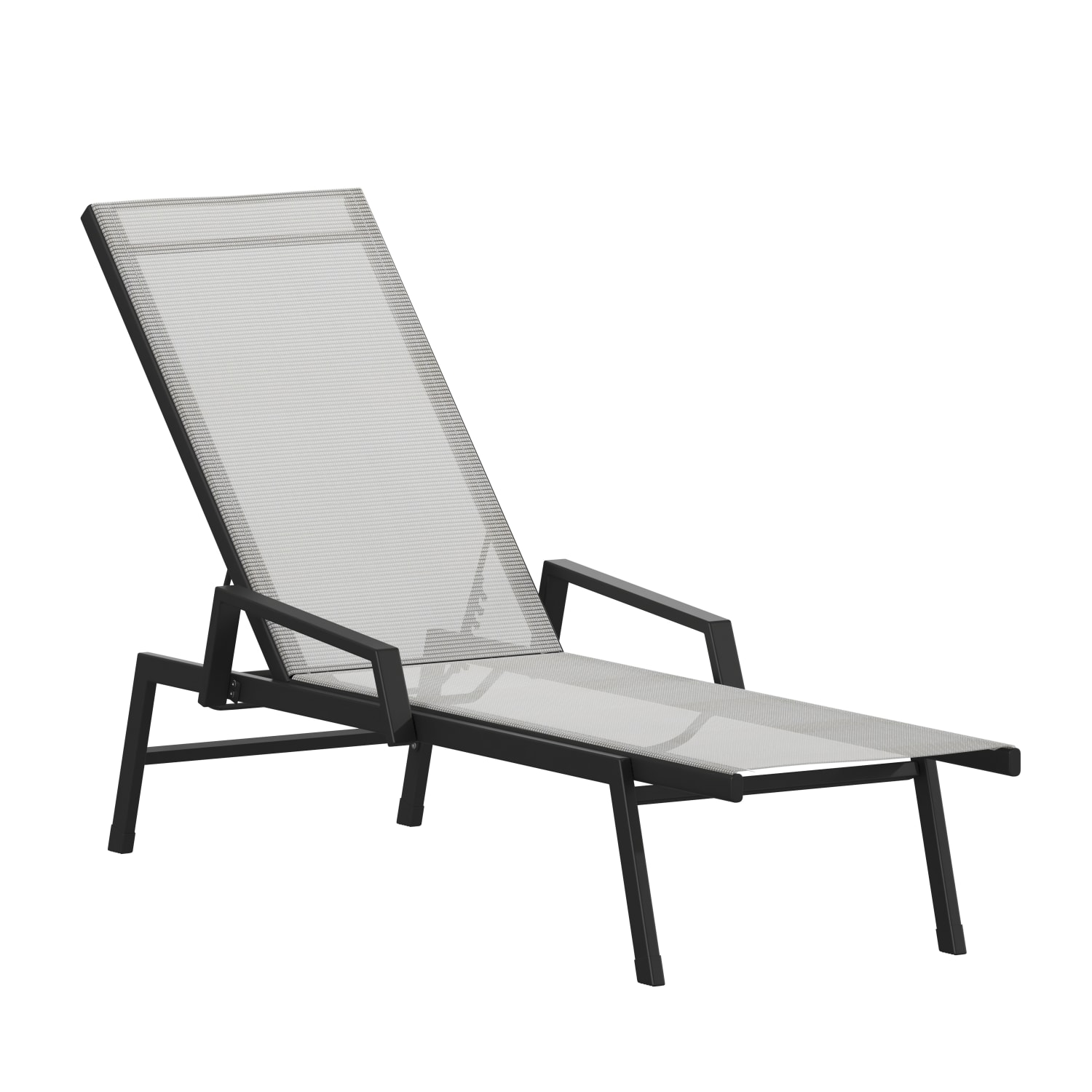 Flash Furniture Brazos Fabric Adjustable Chaise Lounge Chair With Arms GrayBlack PopularChairscom Flash Furniture Brazos Fabric Adjustable Chaise Lounge Chair With Arms GrayBlack PopularChairscom