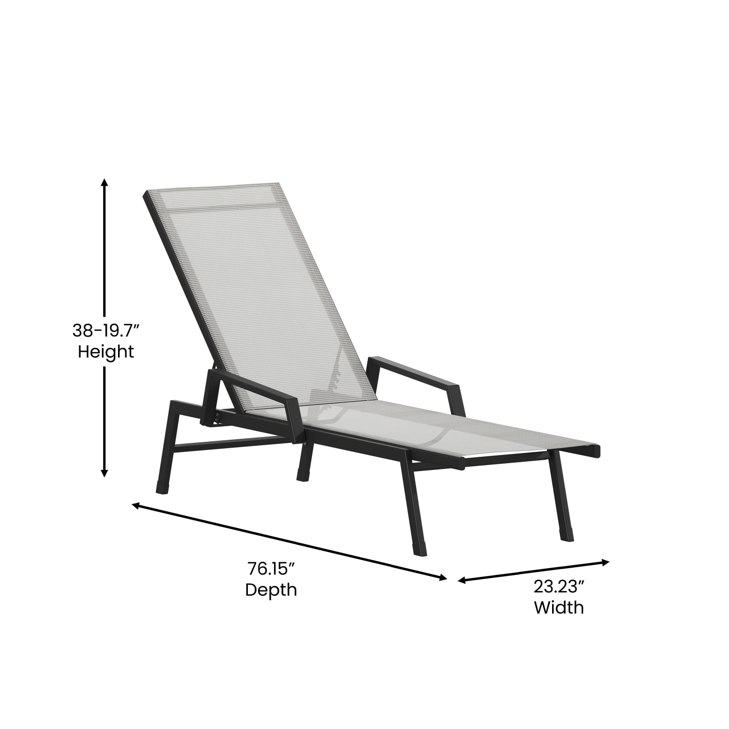 Flash Furniture Brazos Fabric Adjustable Chaise Lounge Chair With Arms GrayBlack PopularChairscom Flash Furniture Brazos Fabric Adjustable Chaise Lounge Chair With Arms GrayBlack PopularChairscom
