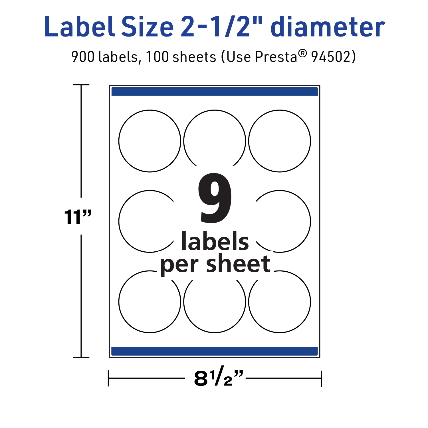 Avery Print-To-The-Edge TrueBlock Labels With Sure Feed, 94502-TWMP100, Round, 2-1/2in, Matte White, Pack Of 900 - Image 6