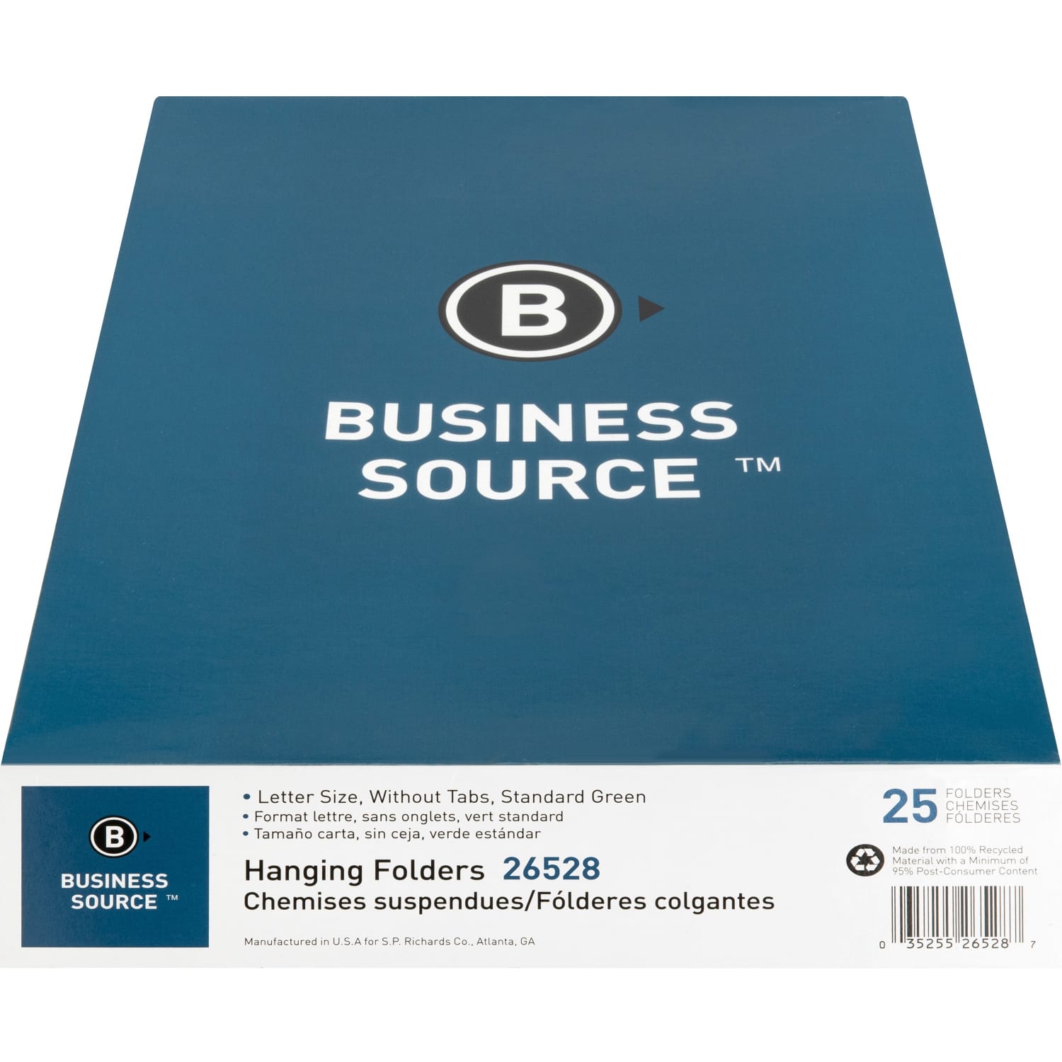 Business Source Standard Hanging File Folders, Letter Size, Green, Box Of 25 Folders - Image 3