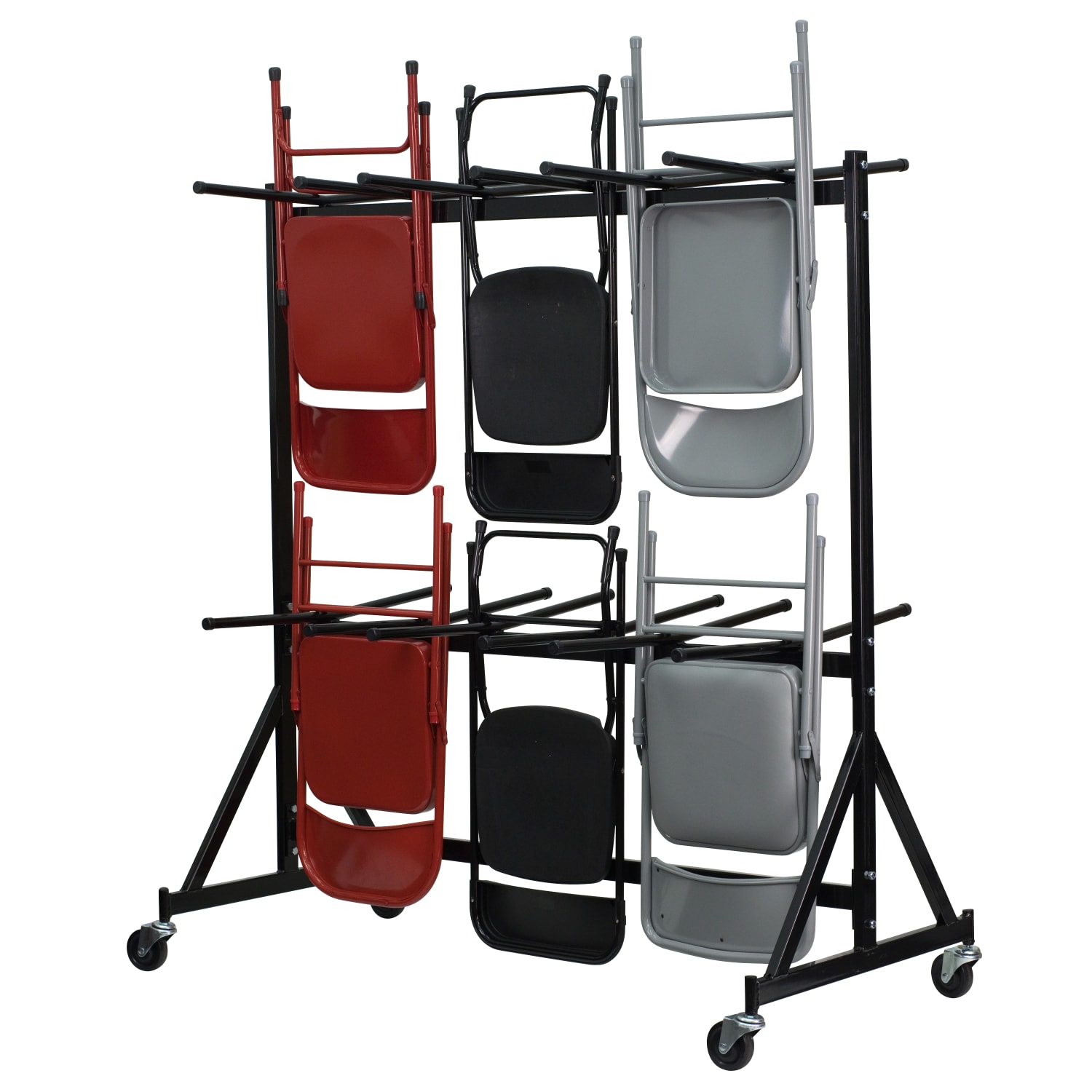 Flash Furniture Steel Hanging Folding Chair Dolly Truck, 75inH x 35inW x 66inD, Black