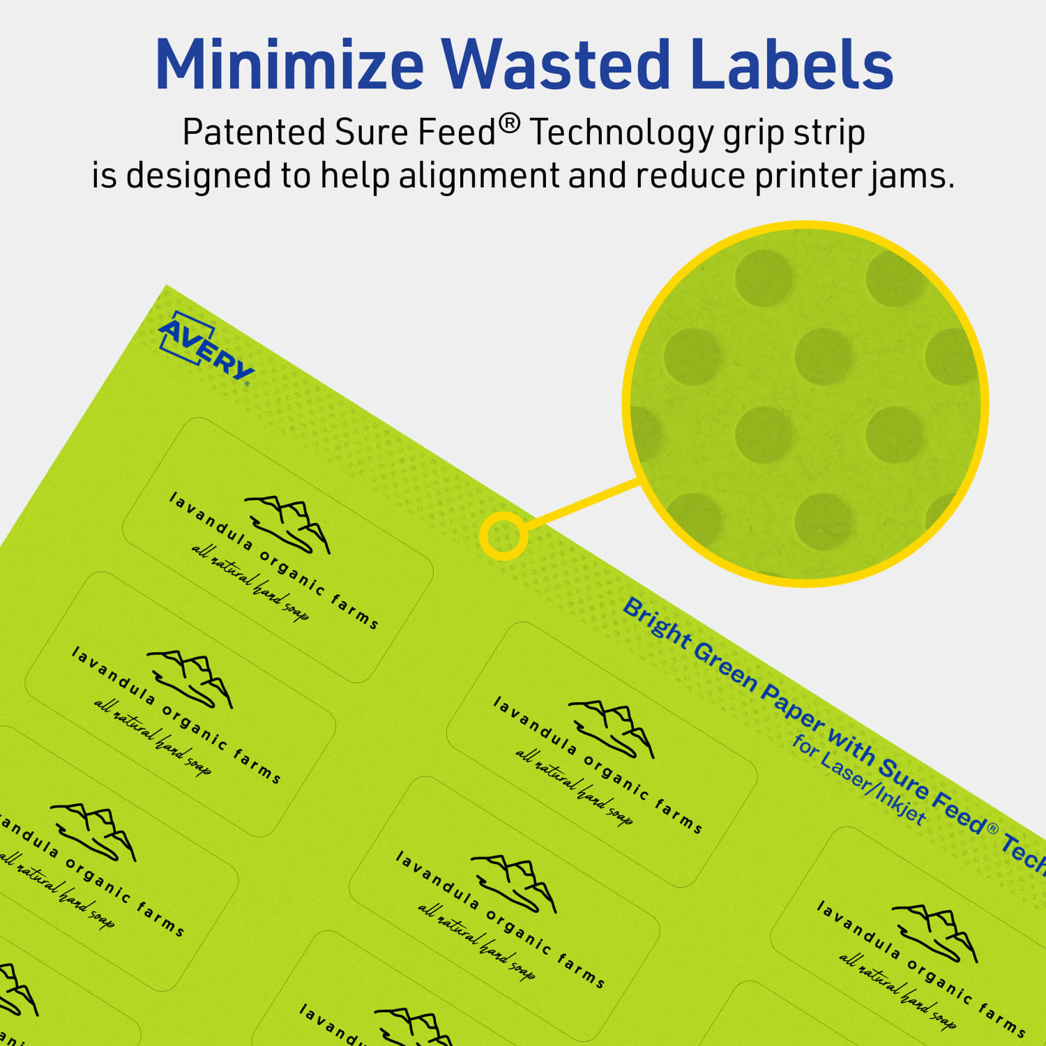 Avery Print-To-The-Edge Labels With Sure Feed Technology And Easy Peel, 94220-BGP40, Rectangle, 1in x 2in, Matte Bright Green, Pack of 960 - Image 5