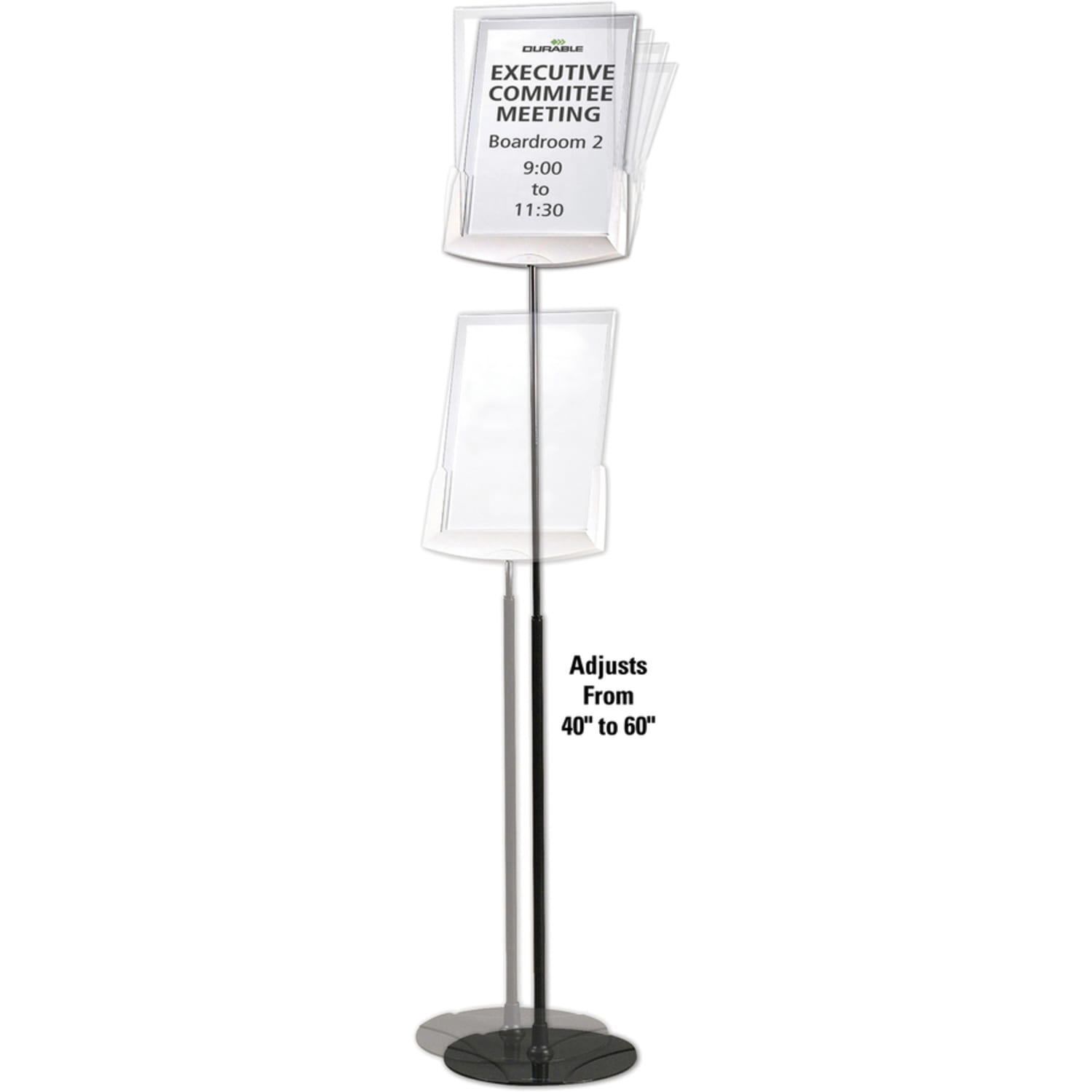 Durable Floor Model Sign Holder, Clear/Gray - Image 5
