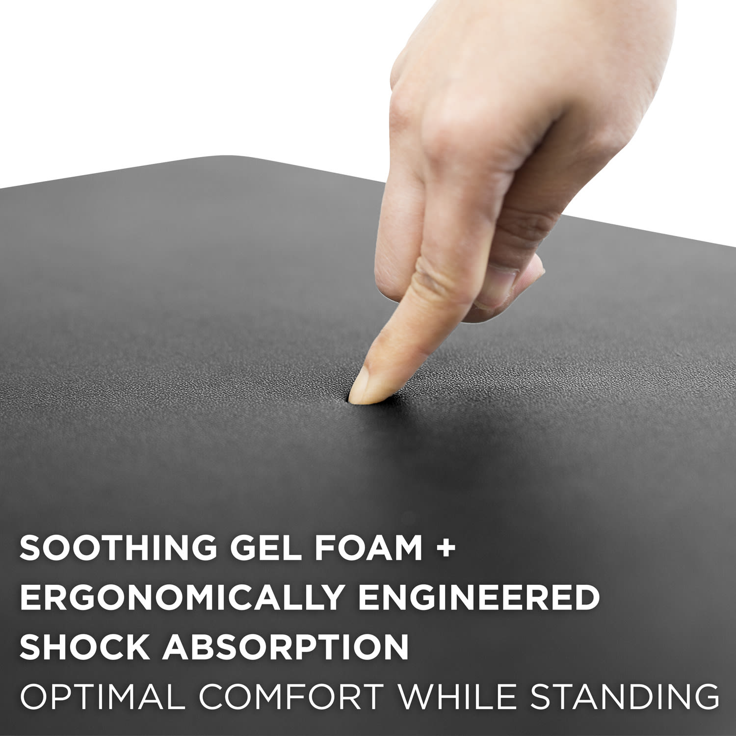 Mount It Portable Anti Fatigue Floor Mat Rubberized Gel Foam 18inD x 22W Black PopularChairscom