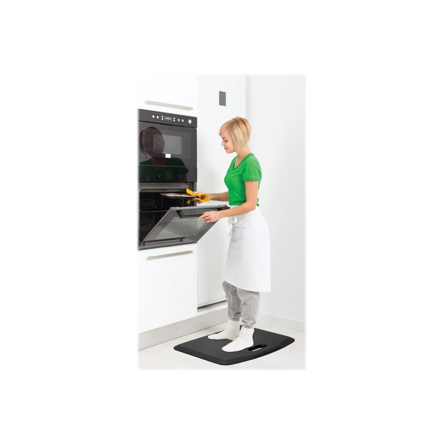 Mount It Portable Anti Fatigue Floor Mat Rubberized Gel Foam 18inD x 22W Black PopularChairscom