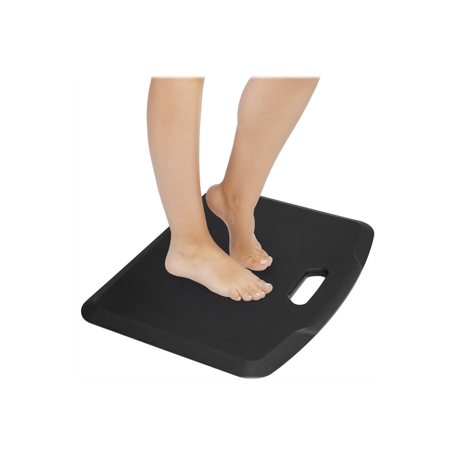 Mount It Portable Anti Fatigue Floor Mat Rubberized Gel Foam 18inD x 22W Black PopularChairscom