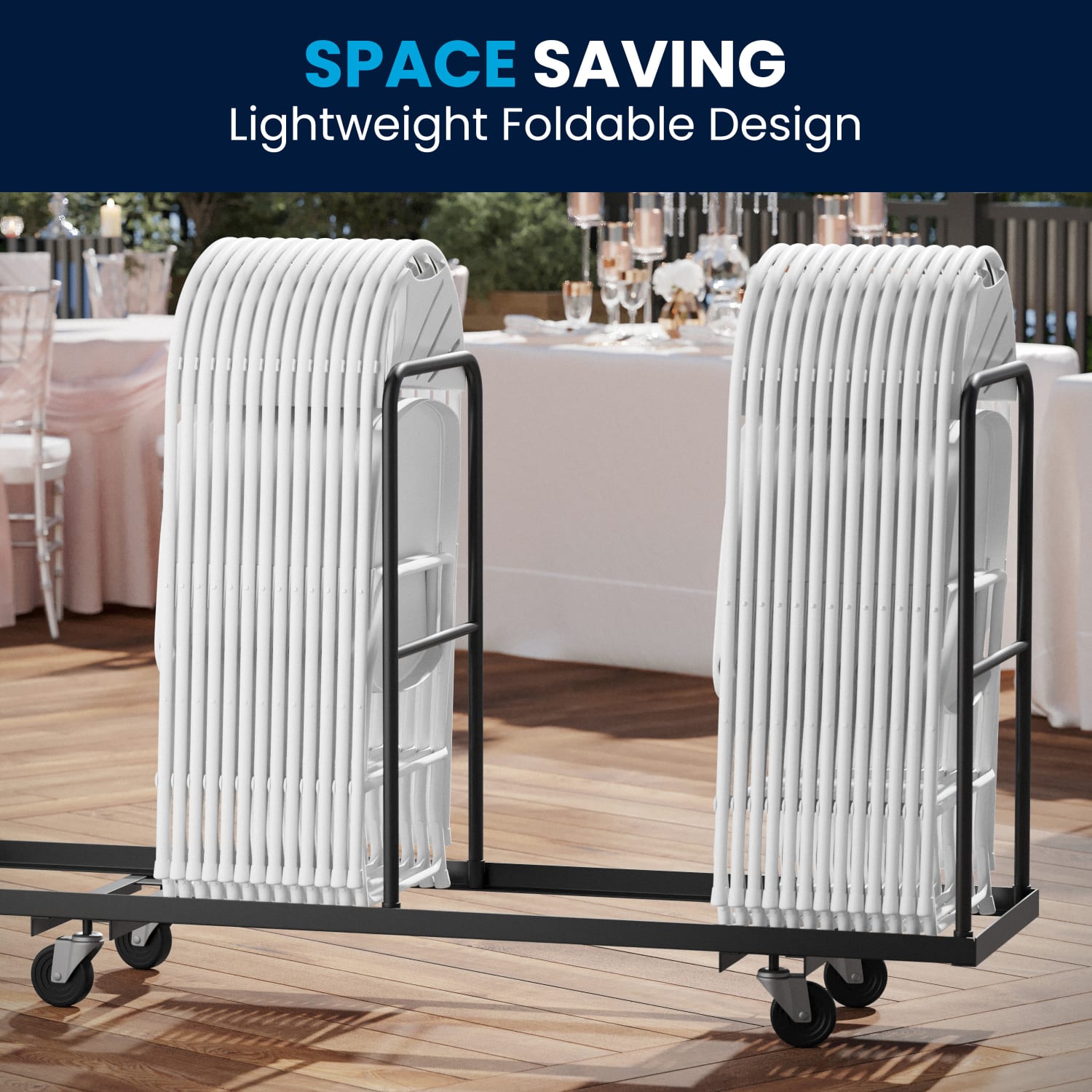 Flash Furniture HERCULES Series 650-lb Capacity Plastic Fan Back Folding Chairs, White, Set Of 2 Chairs - Image 4