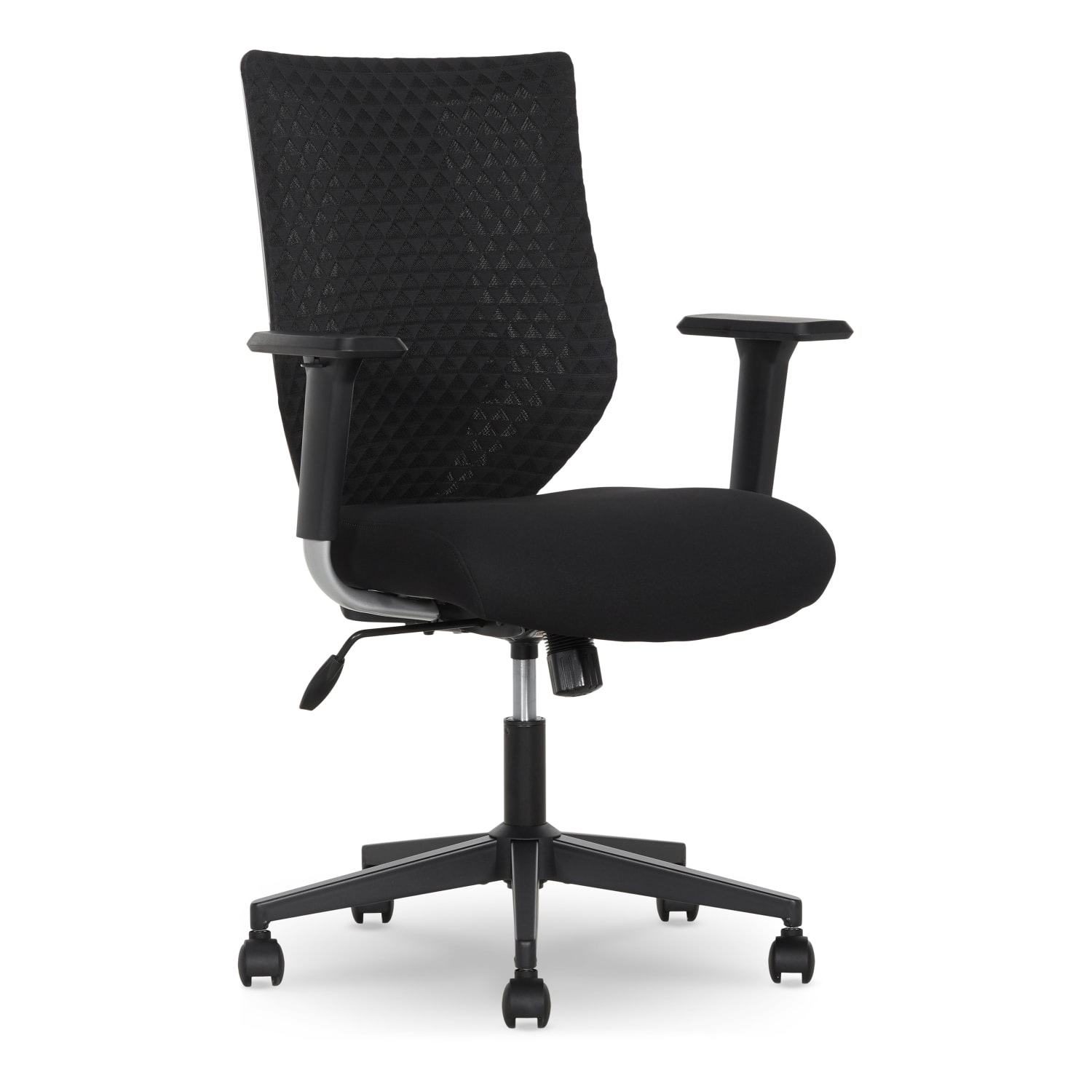 Serta® SitTrue™ Riverdale Ergonomic Mesh/Fabric High-Back Task Chair, 50% Recycled, Black, BIFMA Compliant - Image 8