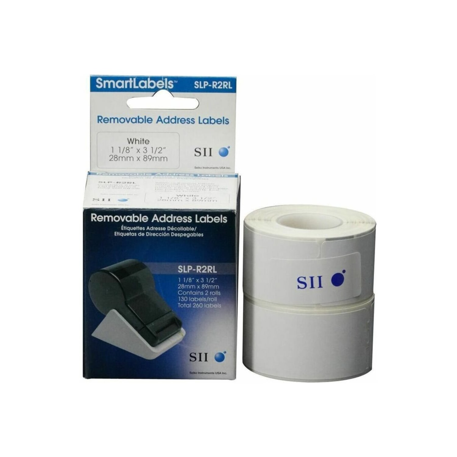 Seiko Instruments SLP-R2RL - Self-adhesive - white - 1.1 in x 3.5 in 260 label(s) (2 roll(s) x 130) address labels -  - SLPR2RL