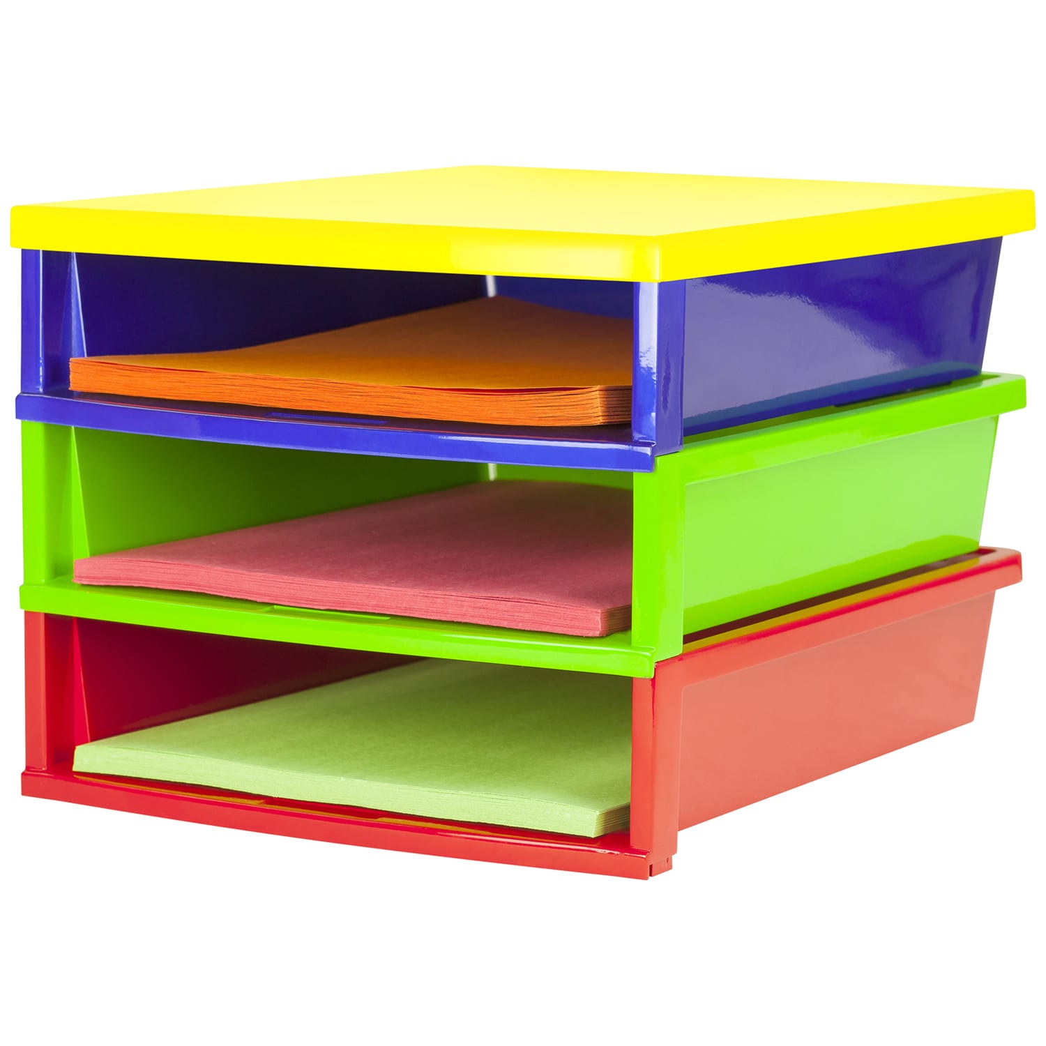 Storex Quick Stack Construction Paper Organizer, 8-7/16inH x 11-1/4inW x 13inD, Multicolor