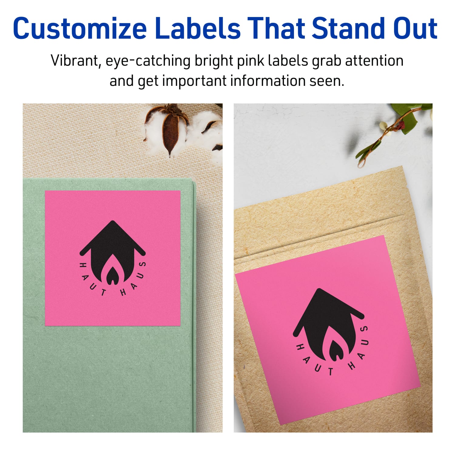 Avery Printable Labels With Sure Feed Technology, 94100-BPP40, Square, 4in x 4in, Matte Bright Pink, Pack of 160 - Image 4