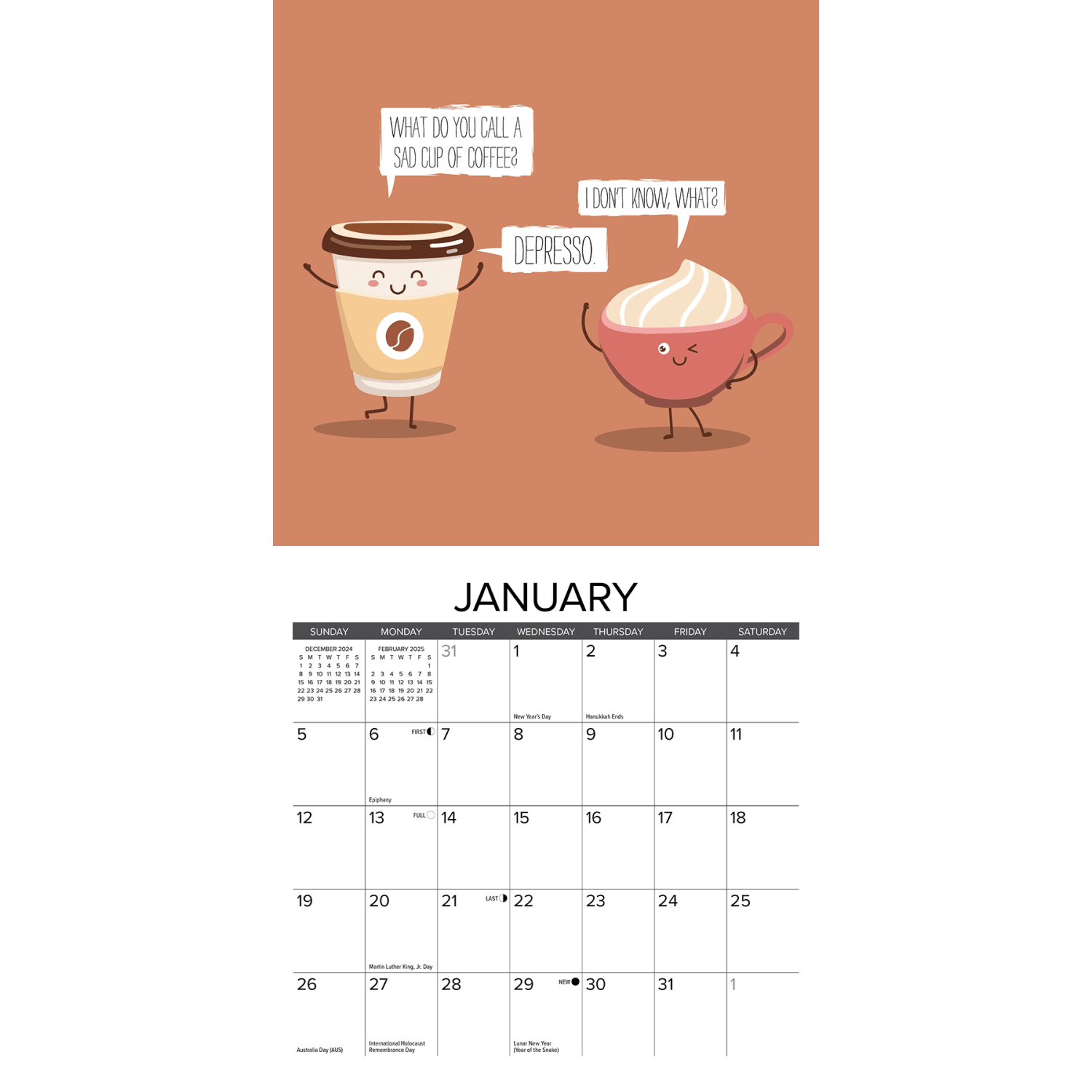 2025 Willow Creek Press Mini Wall Calendar, 7in x 7in, Bad Dad Jokes, January 2025 To December 2025, 45657 - Image 3