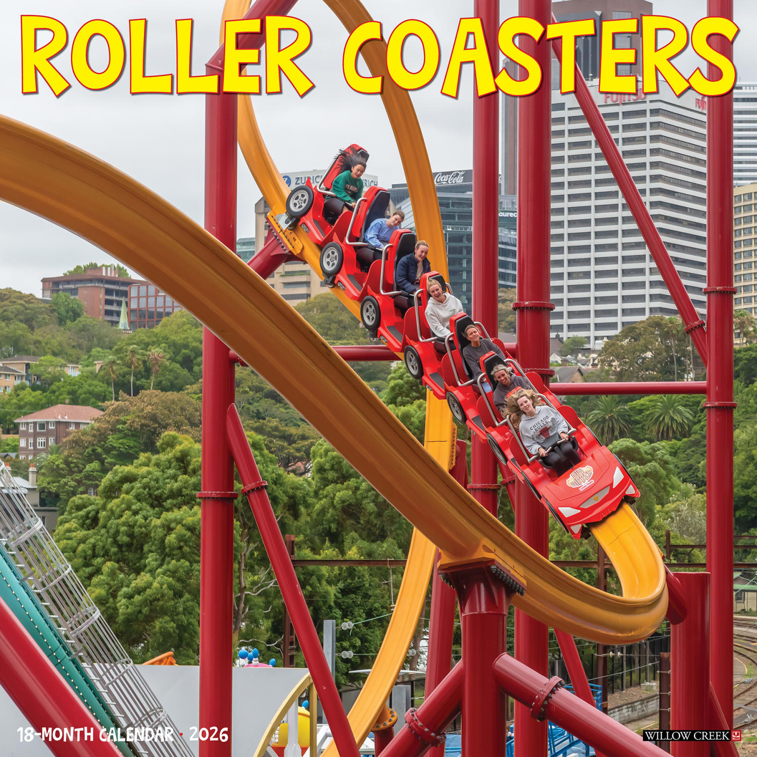 2026 Willow Creek Press Art & Design Monthly Wall Calendar, 12in x 12in, Roller Coasters, January To December, 55533 - Image 3